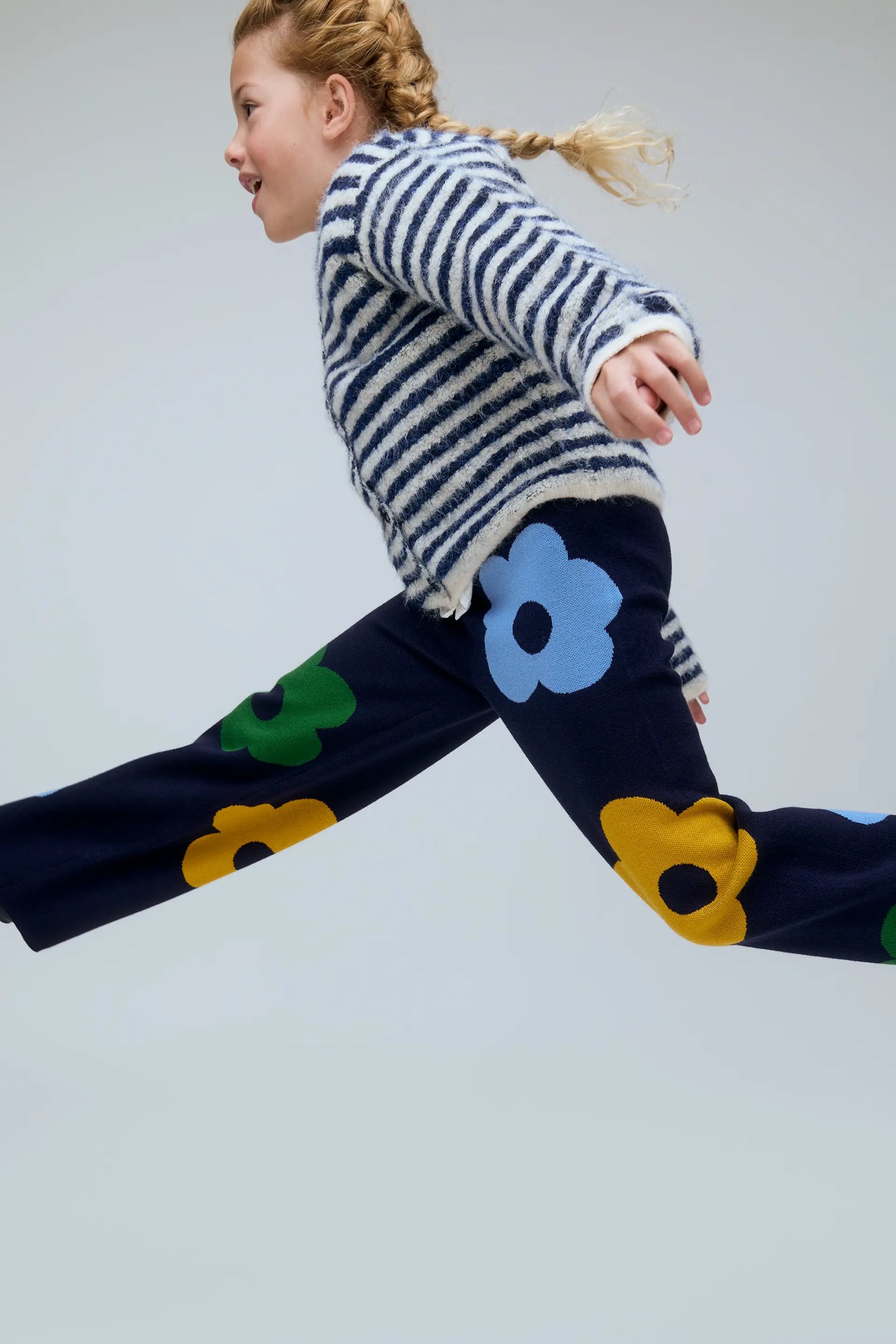 Cardigan unisex con stampa a righe bianco e blu