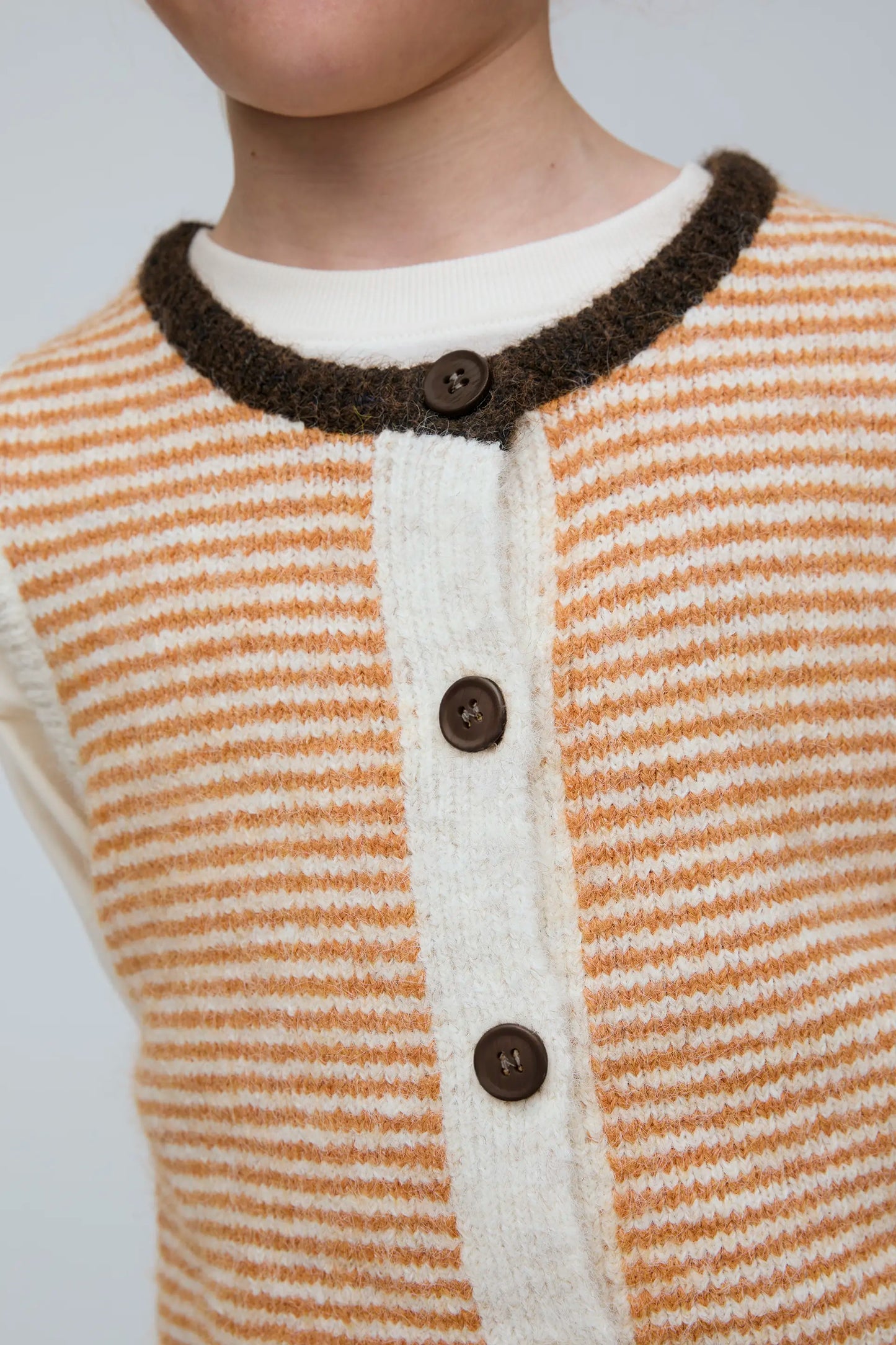 Chaleco unisex con estampado de rayas blanco y naranja
