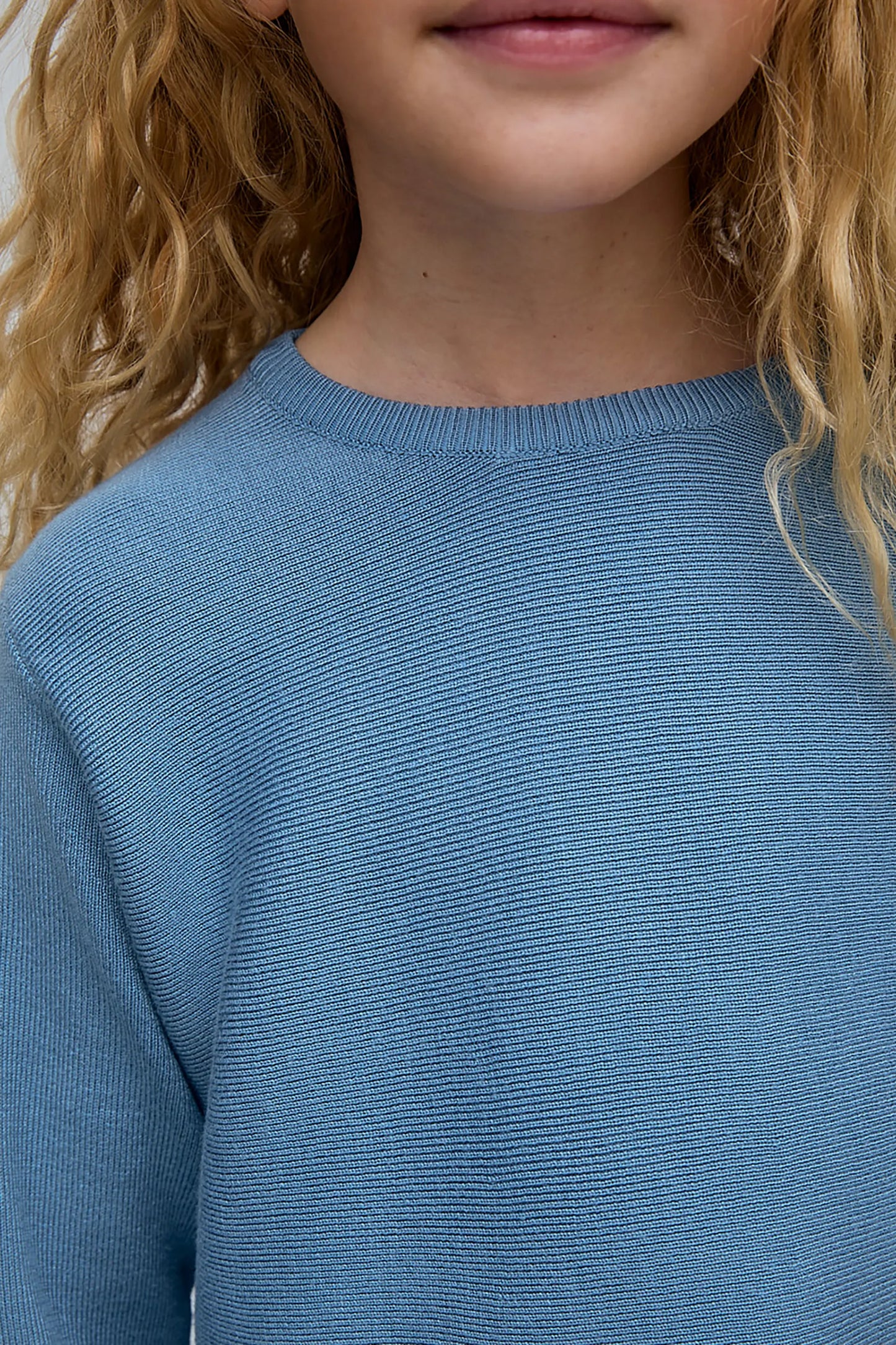 Jersey de niña mezcla algodón azul claro