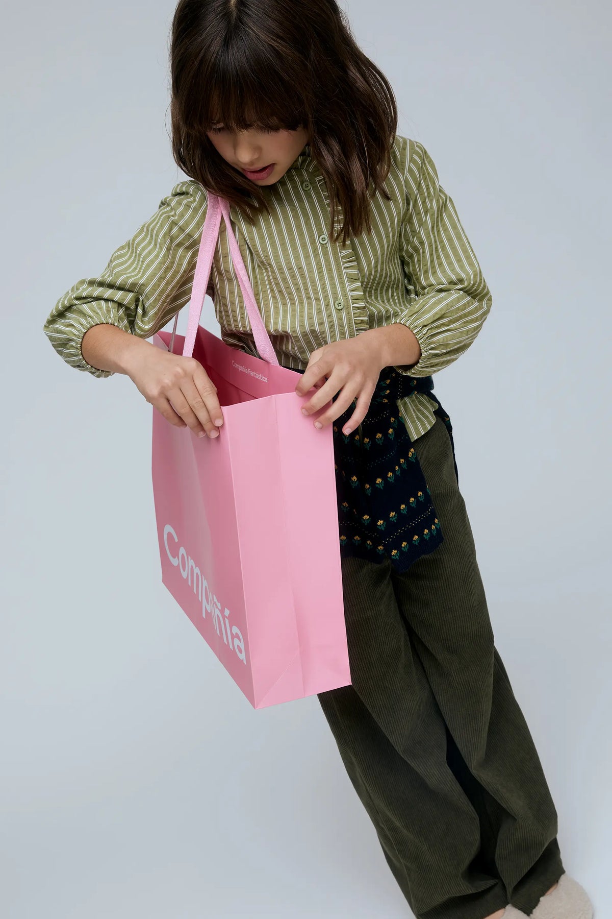 Pantalón de niña pana verde