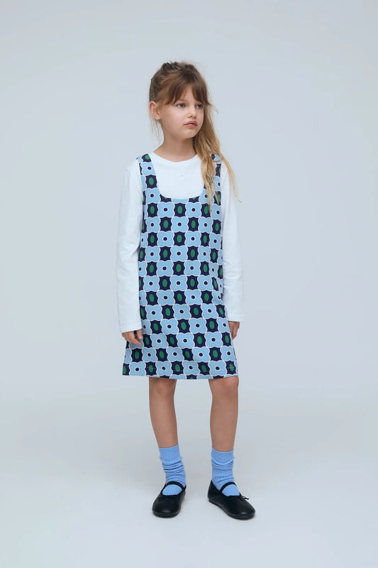 Vestido corto de niña con estampado Inverness