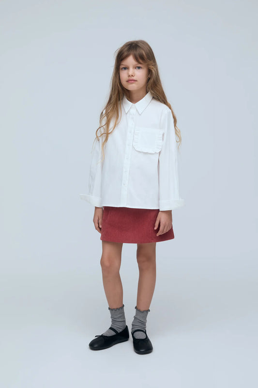 Camisa de niña 100% algodón blanca