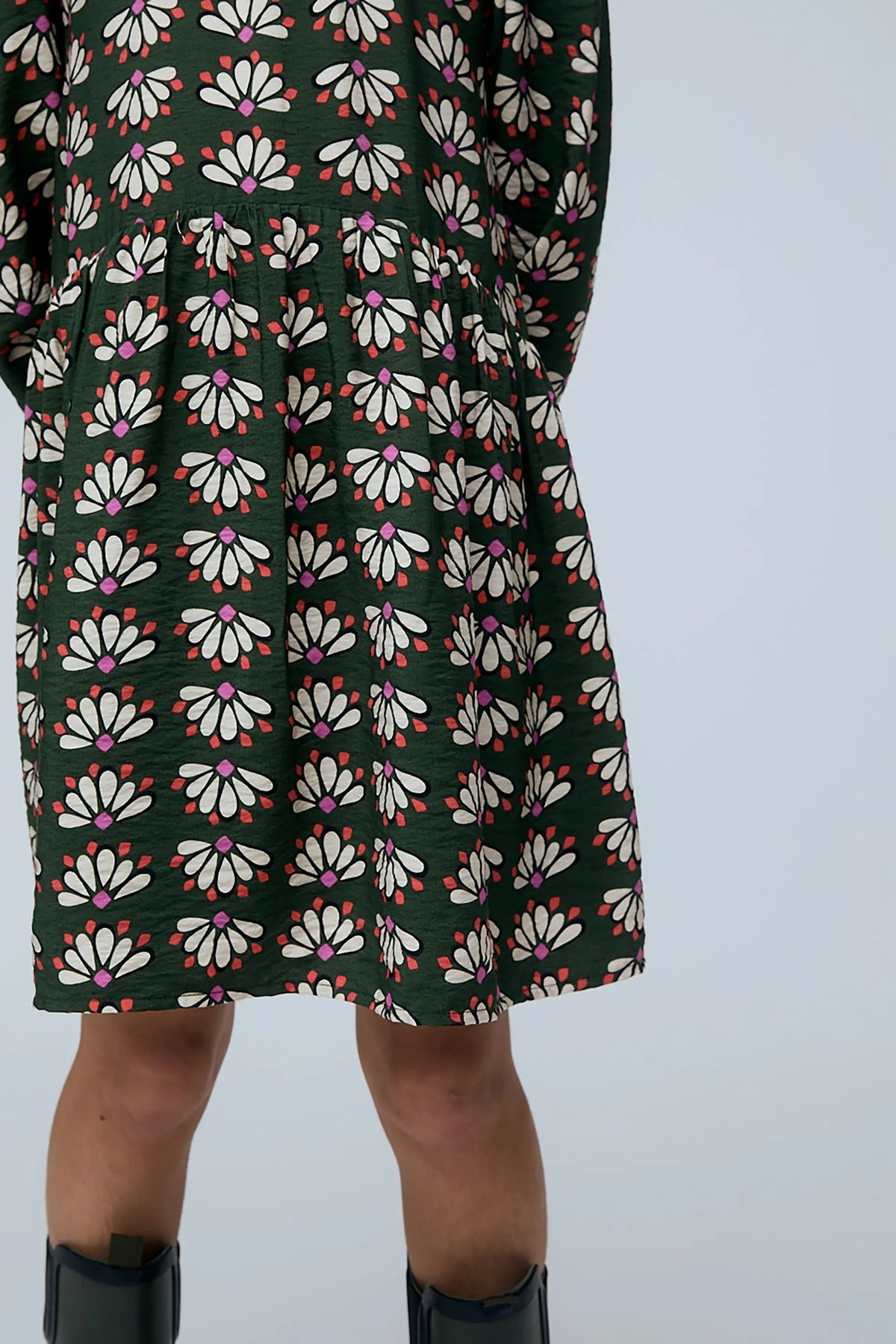 Vestido corto de niña con estampado Geometry