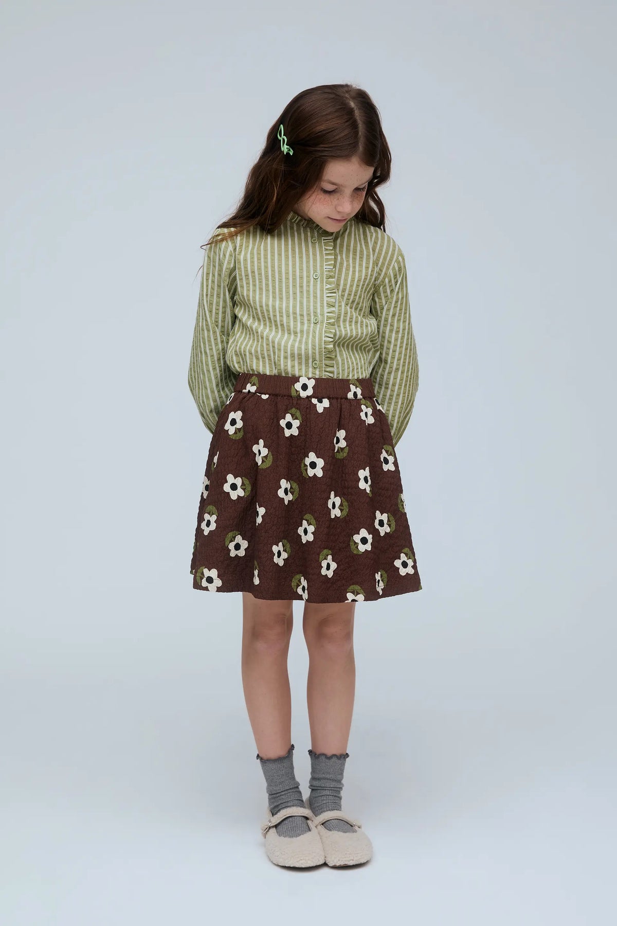 Falda corta de niña con estampado Santini