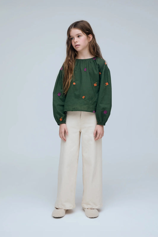 Top de niña 100% algodón con bordado de Vegetales