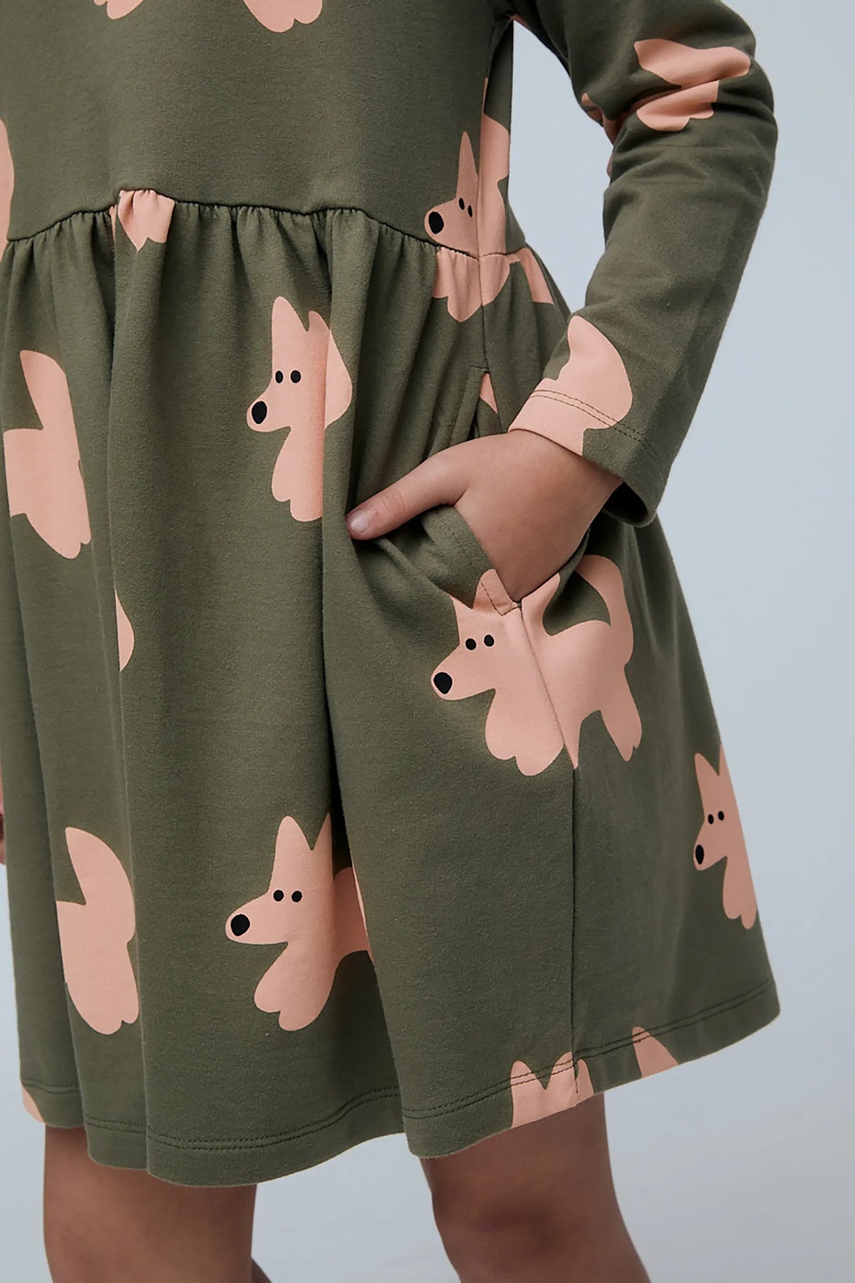 Vestido corto de niña 100% algodón con estampado Volpe