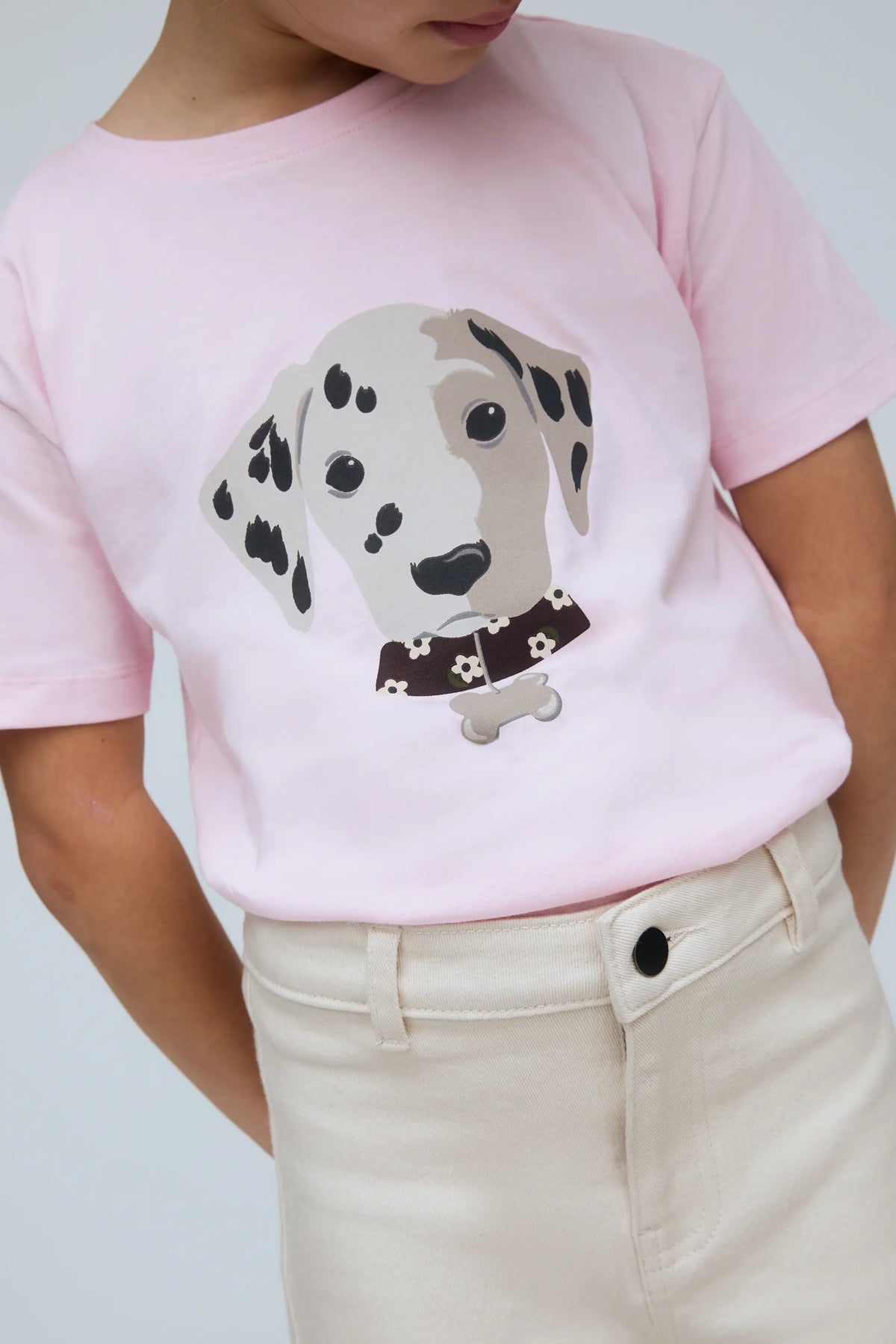 Camiseta 100% algodón con estampado de perrito dalmata