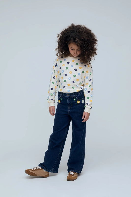 Pantalón vaquero de niña con bordado Euphonia