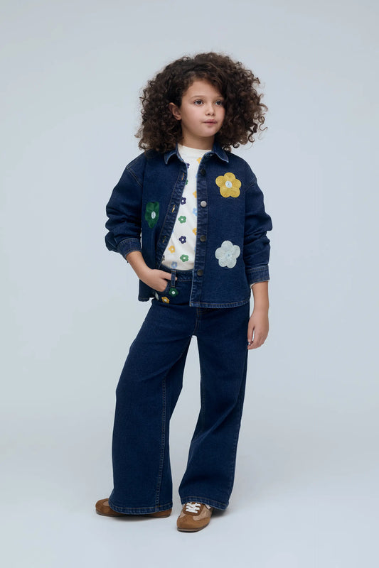 Sobrecamisa vaquera de niña con bordado Euphonia