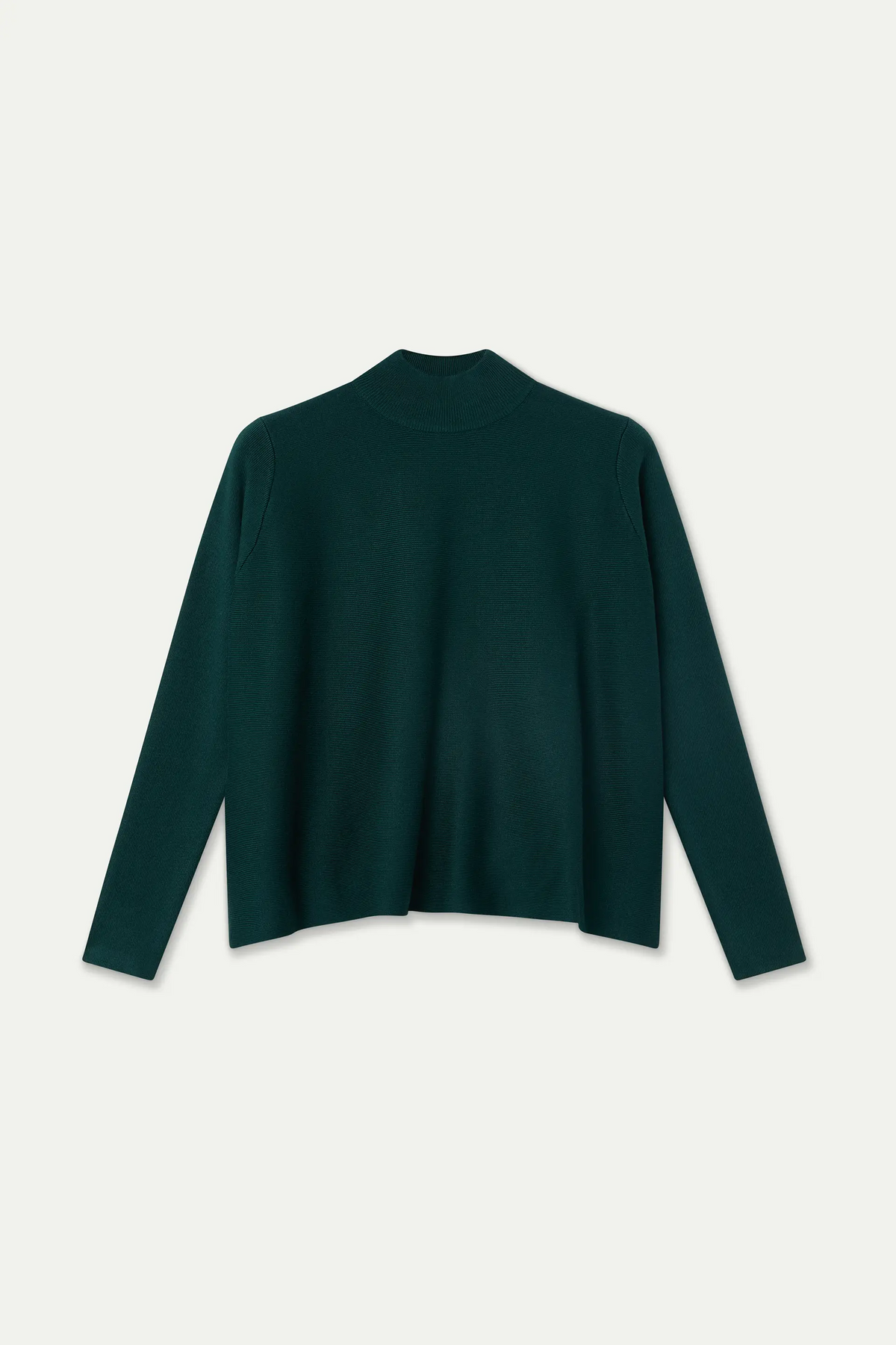Jersey cuello alto básico verde oscuro