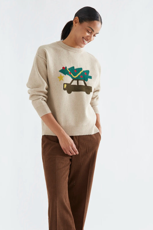 Jersey punto con estampado Xmas Car