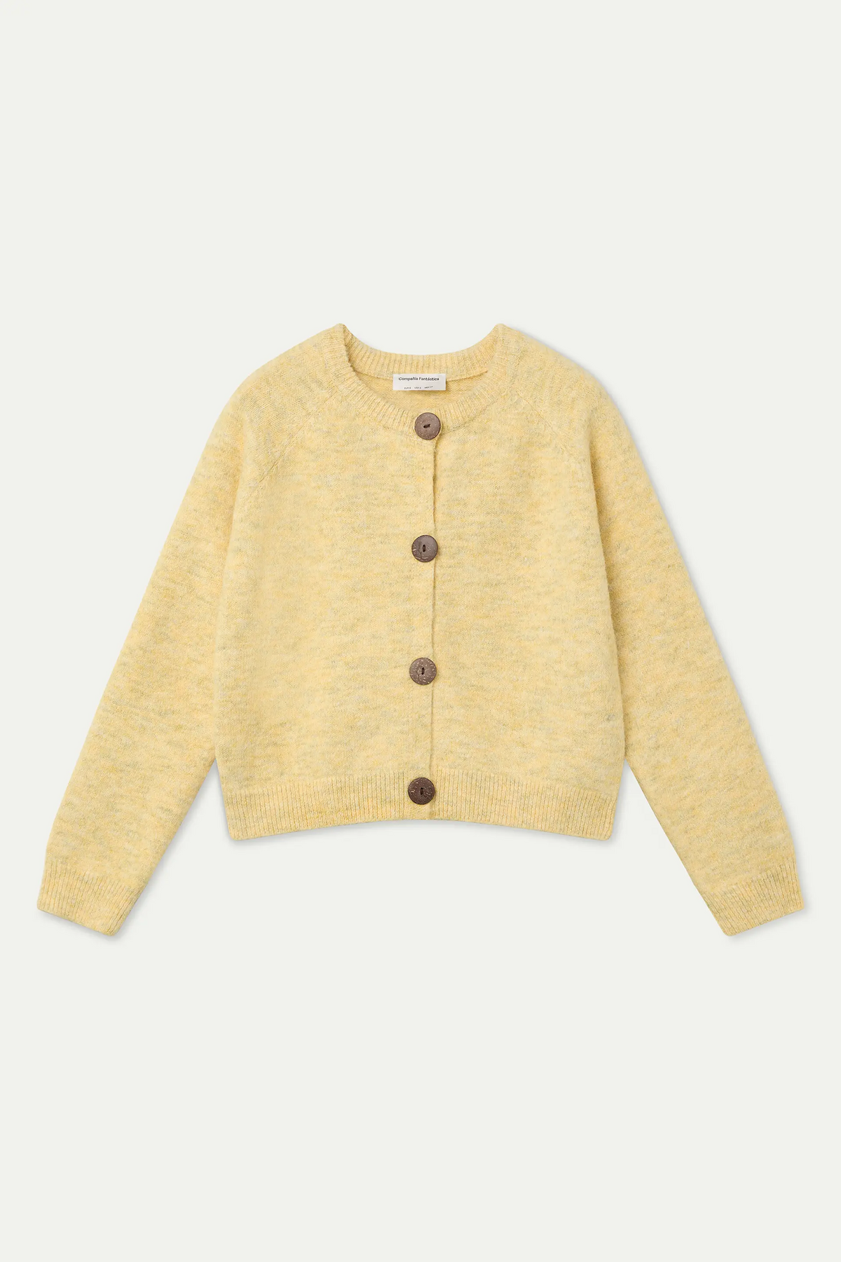 Cárdigan punto mezcla lana amarillo
