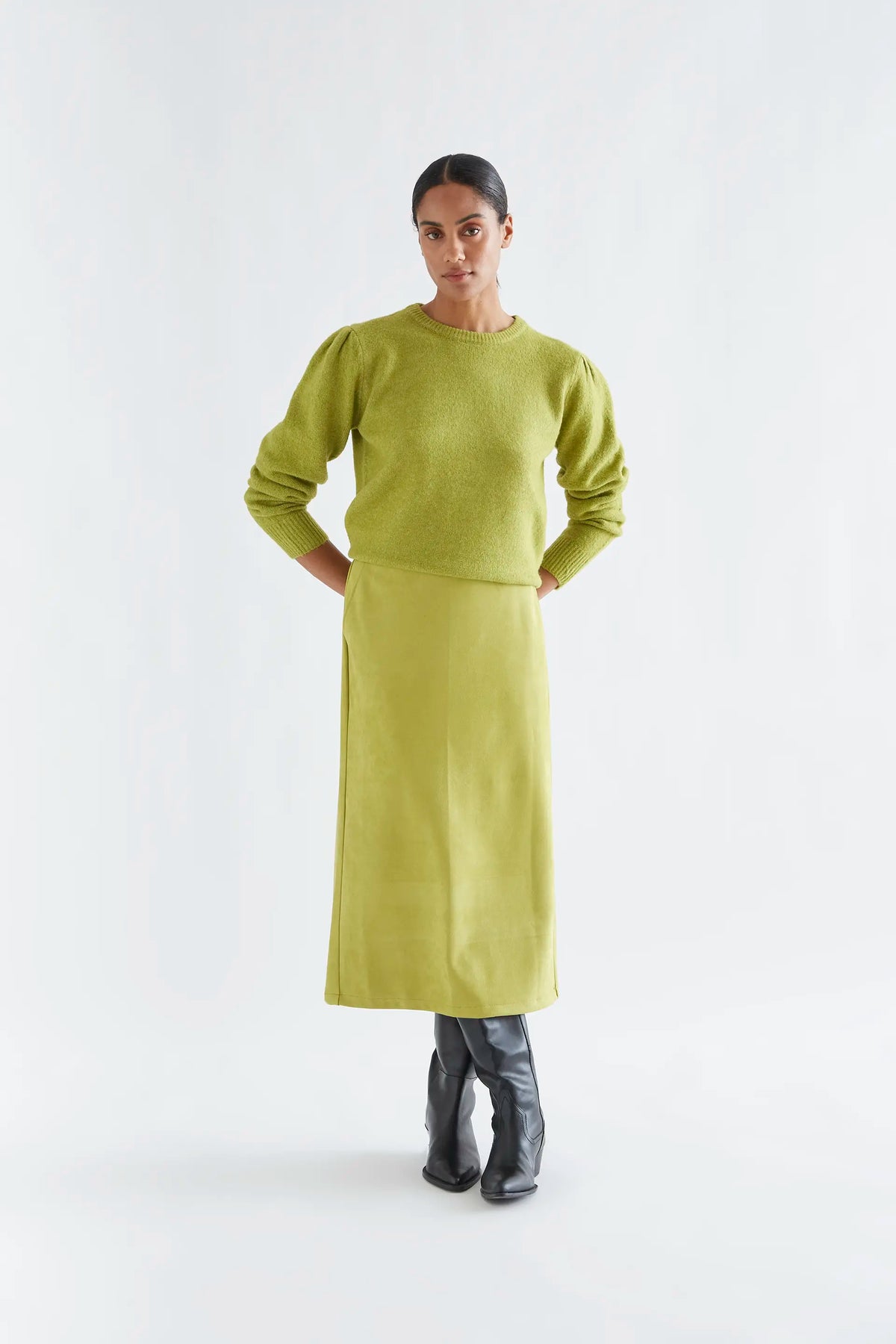 Jersey básico de punto verde