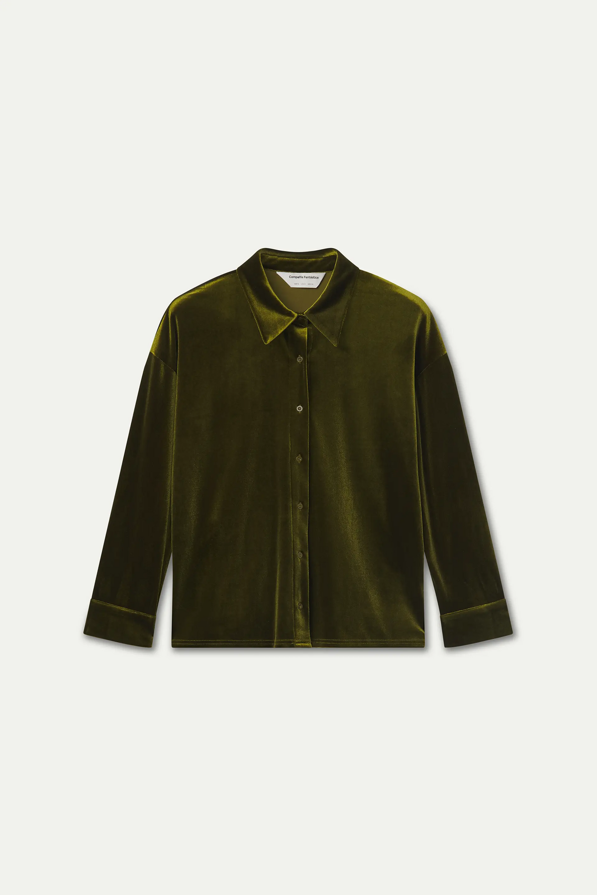 Camisa de terciopelo verde oliva