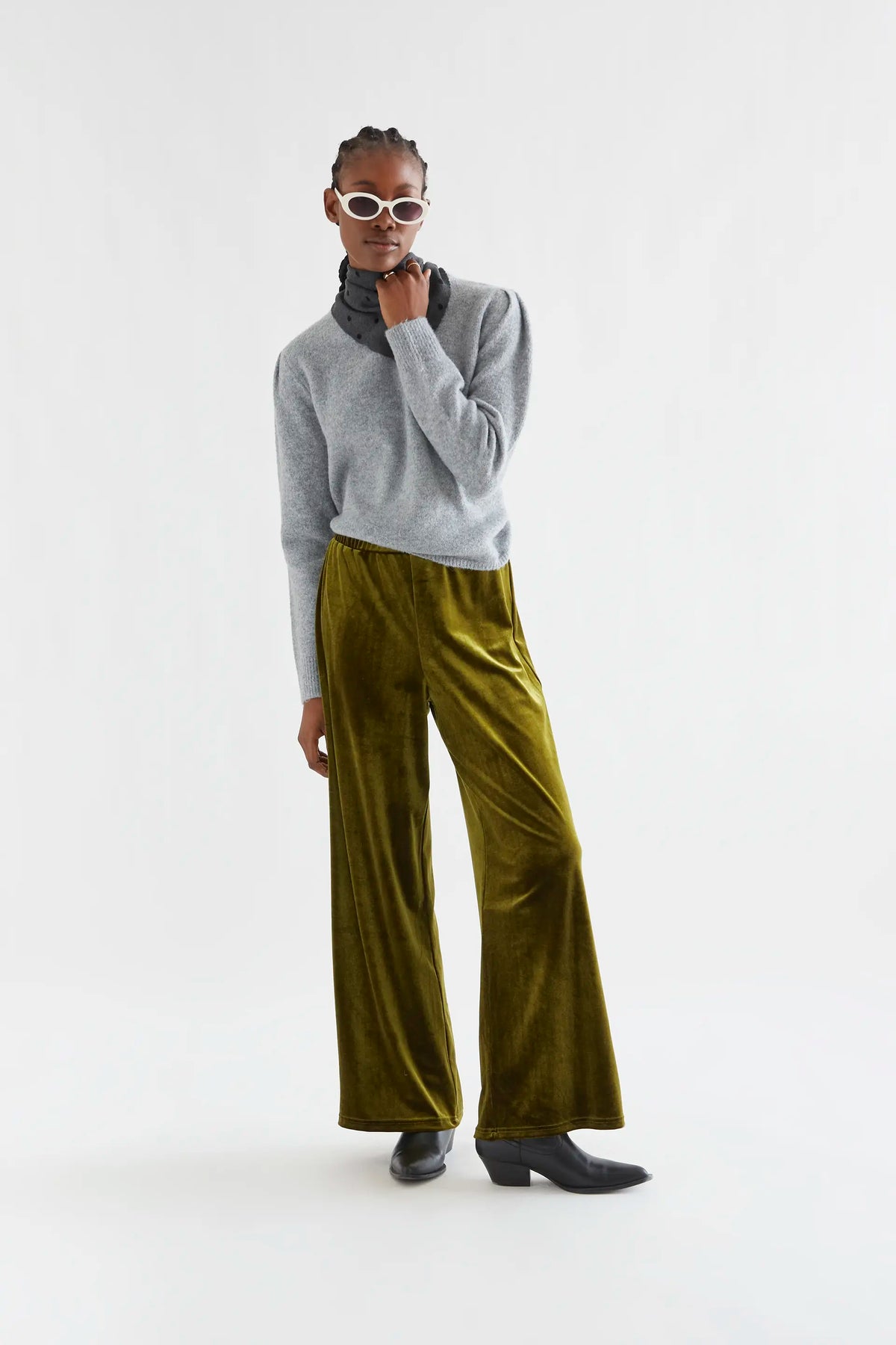 Pantalón de terciopelo verde oliva