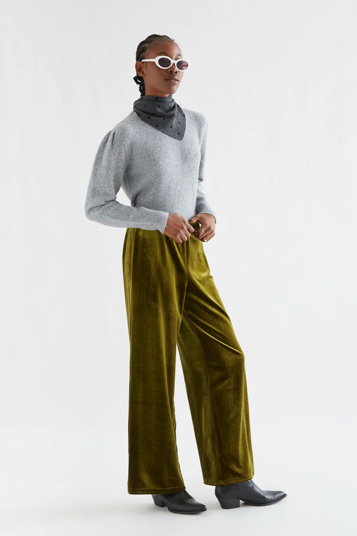 Pantalón de terciopelo verde oliva