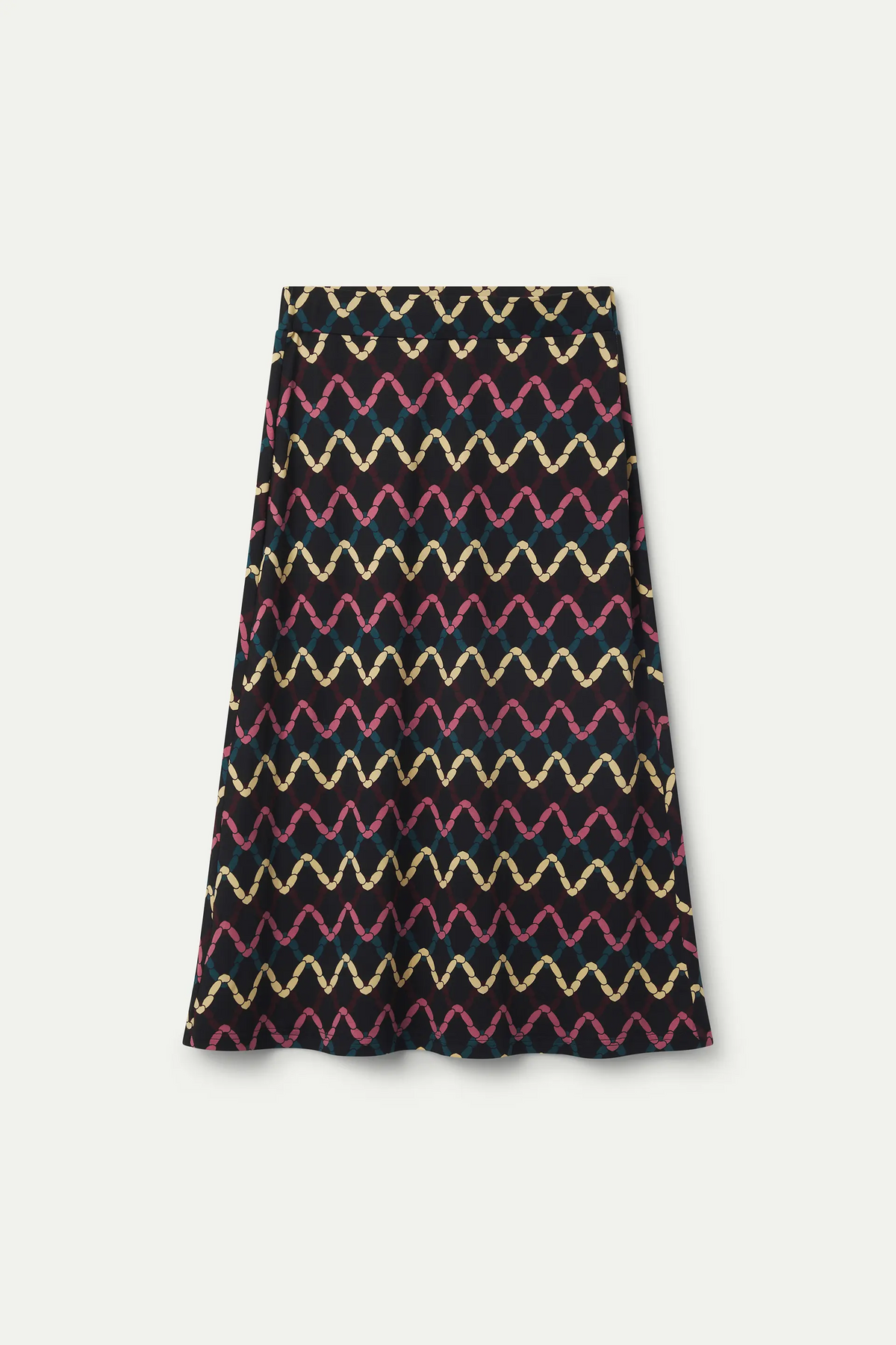 Falda midi con estampado Skein