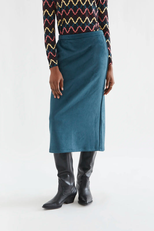 Falda midi ante verde