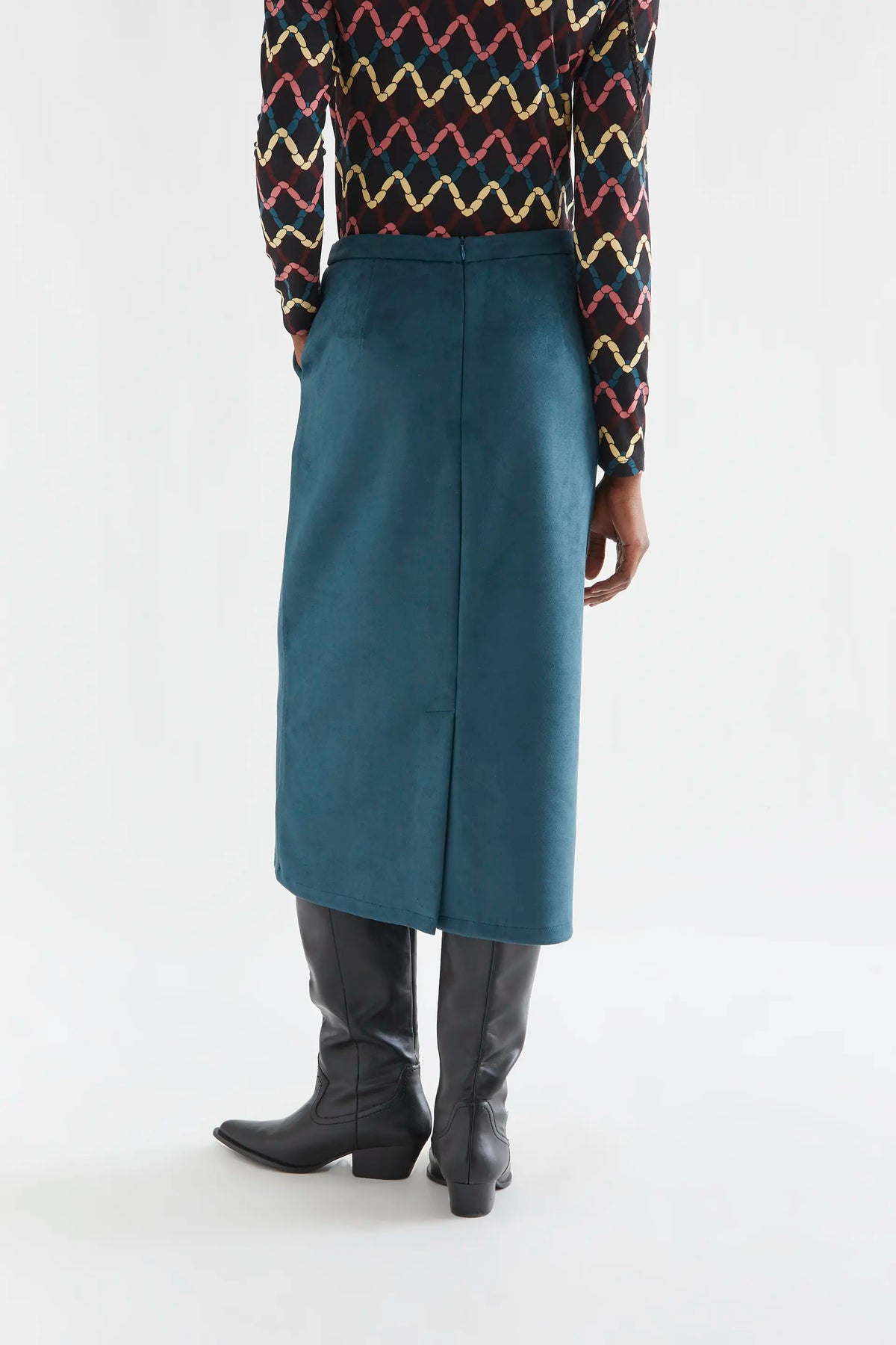 Falda midi ante verde