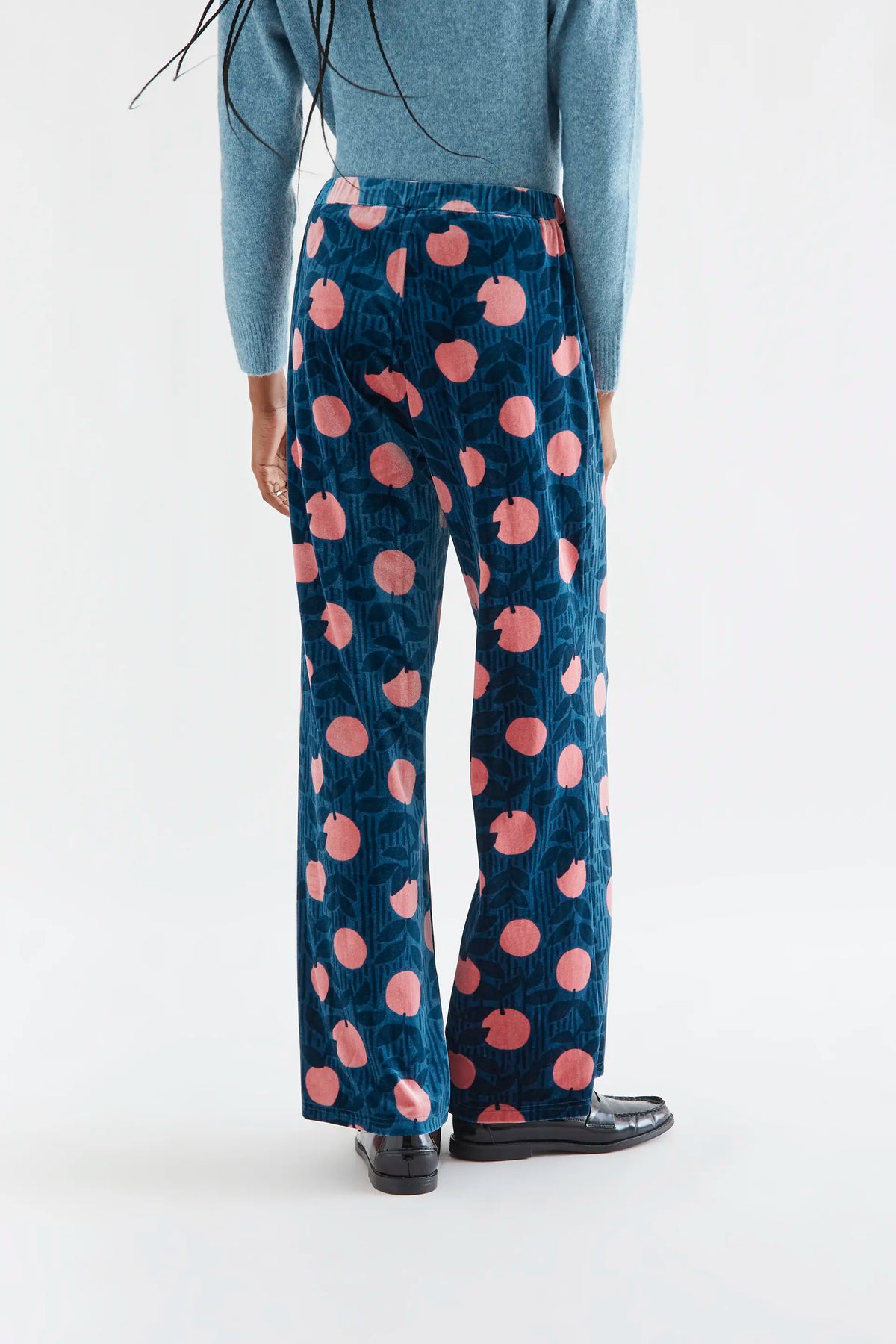 Pantalón de terciopelo con estampado Lychee