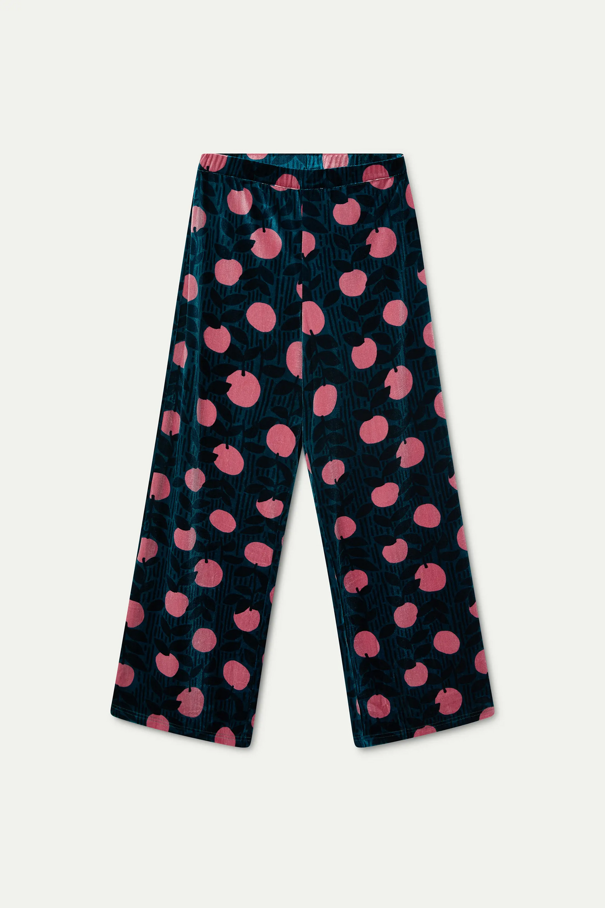 Pantalón de terciopelo con estampado Lychee