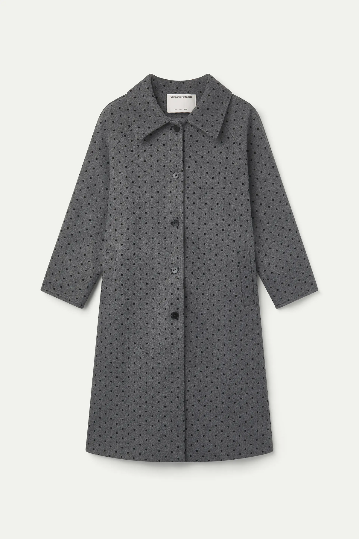 Gray coat with black knit
