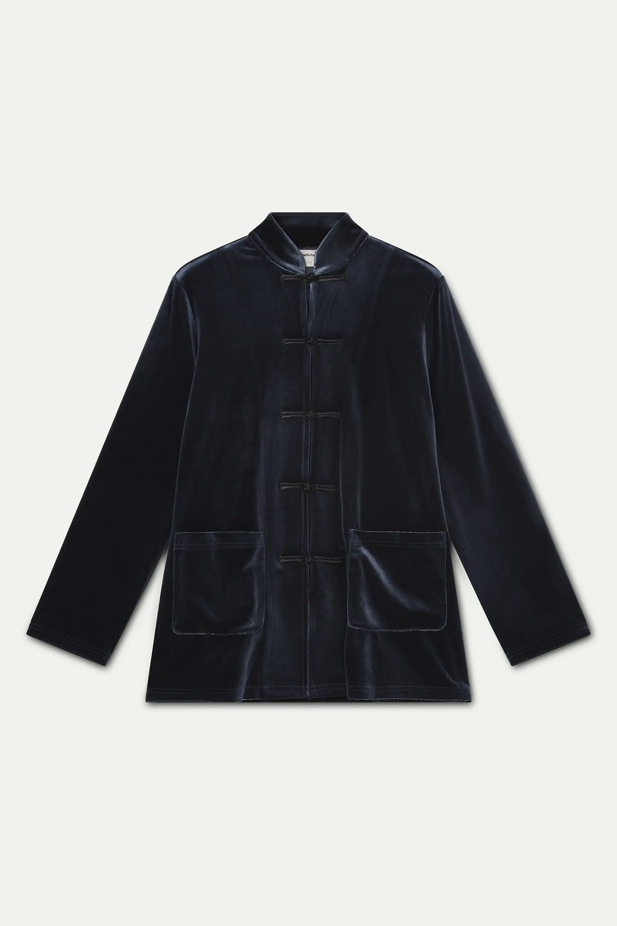 Blazer de terciopelo azul  con botones tipo rana