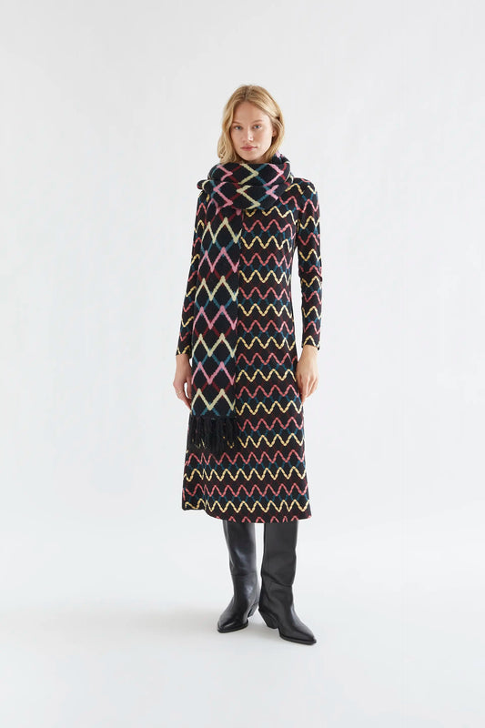 Vestido midi con estampado Skein