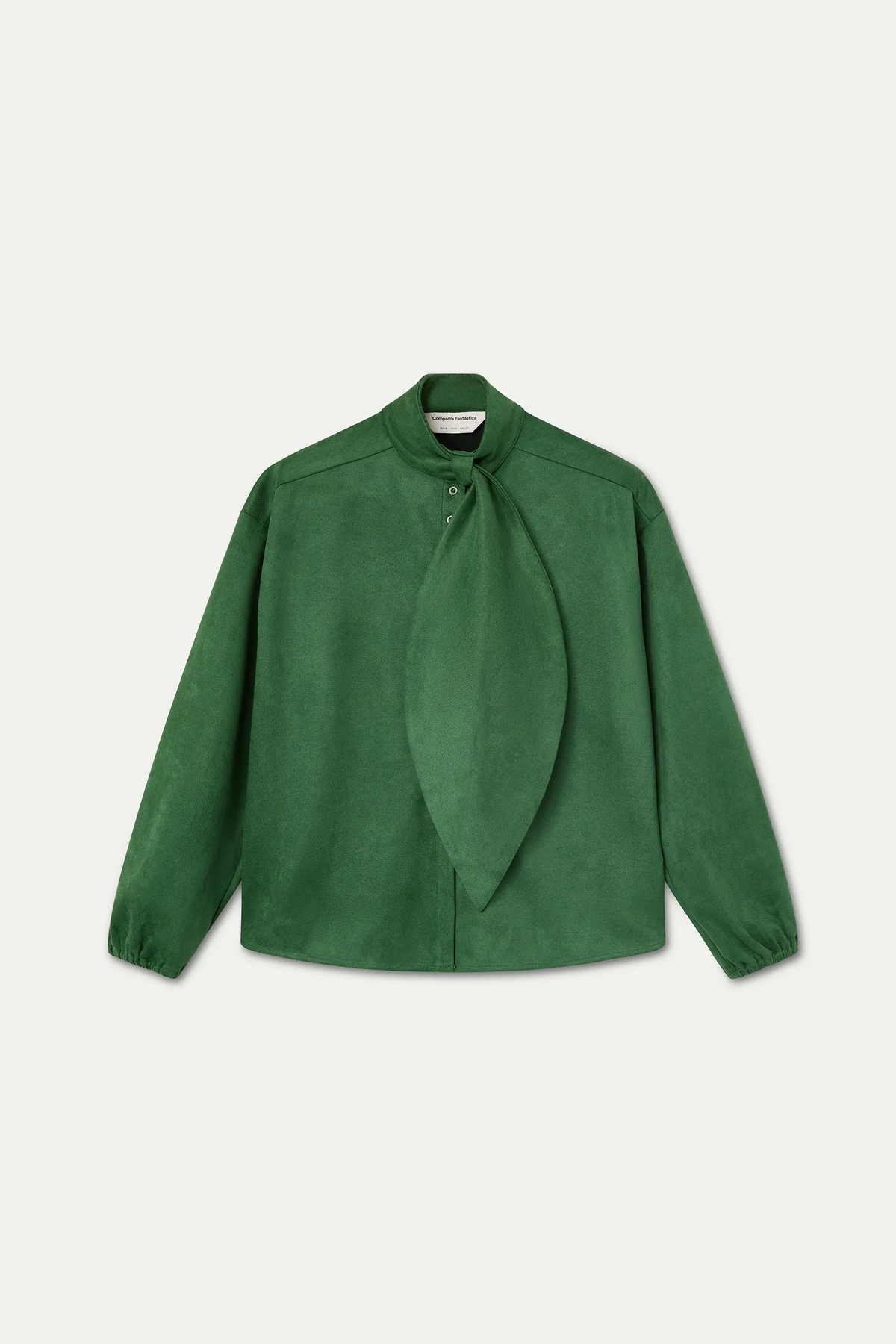 Camisa ante verde con maxi lazada