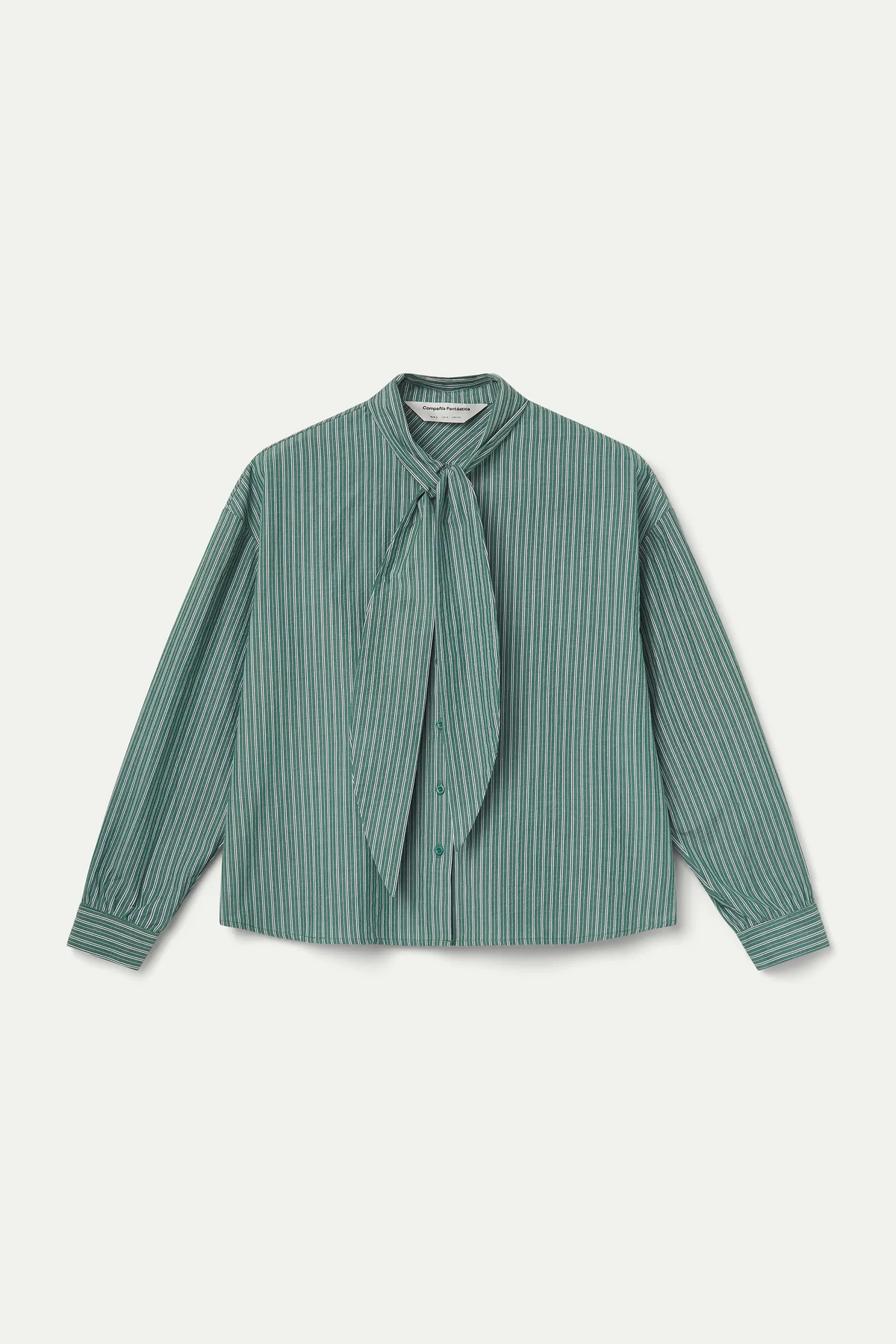 Camisa maxi lazada con estampado de rayas verdes
