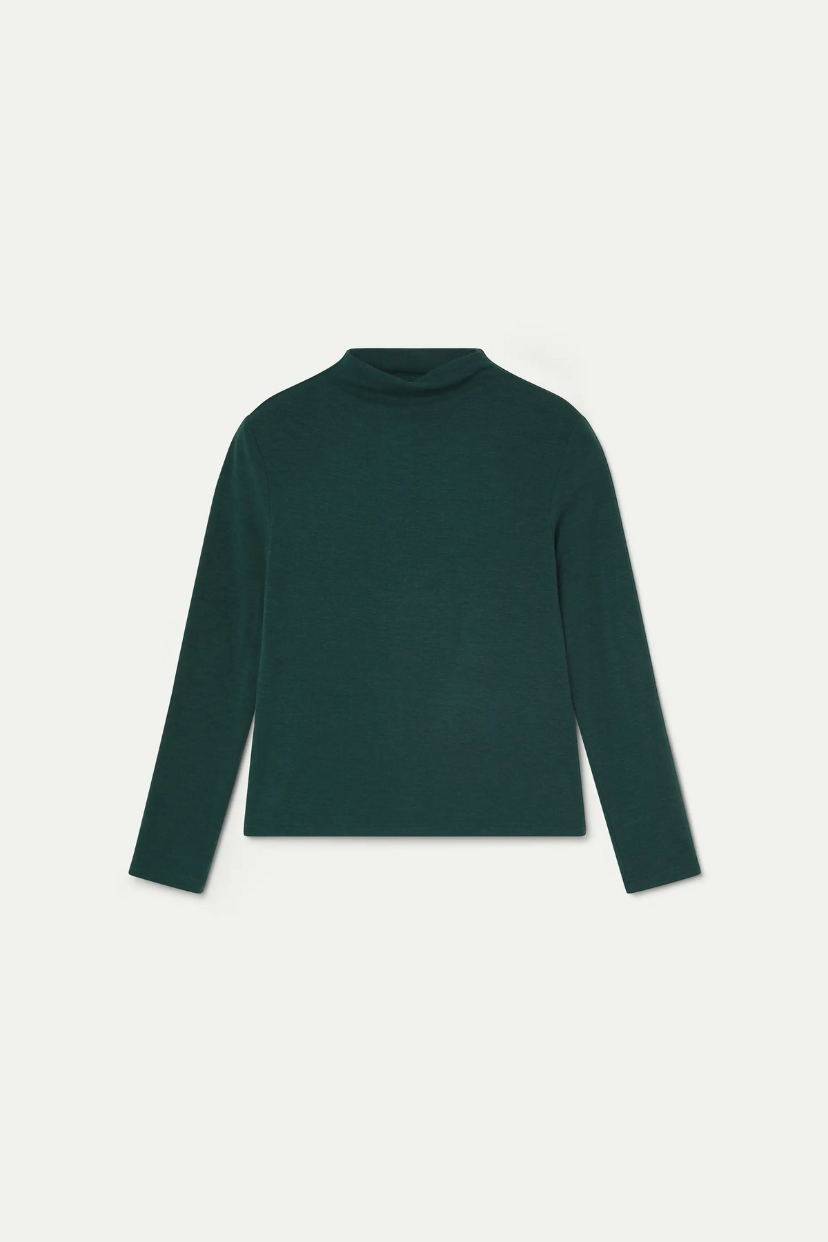 Camiseta básica verde oscuro cuello alto