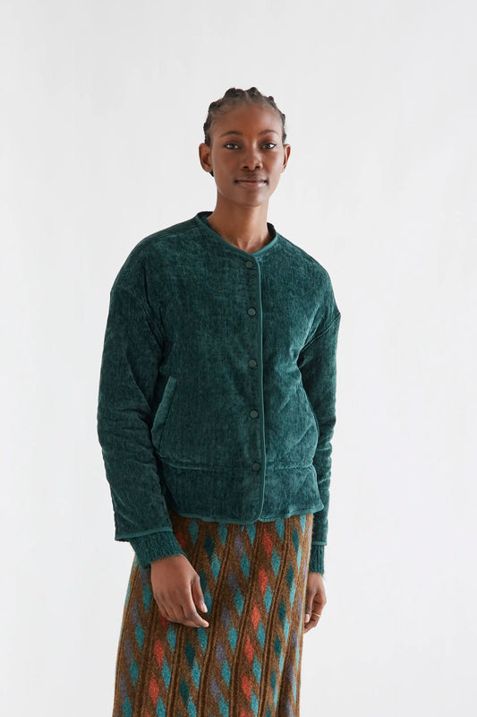 Chaqueta acolchada verde oscuro