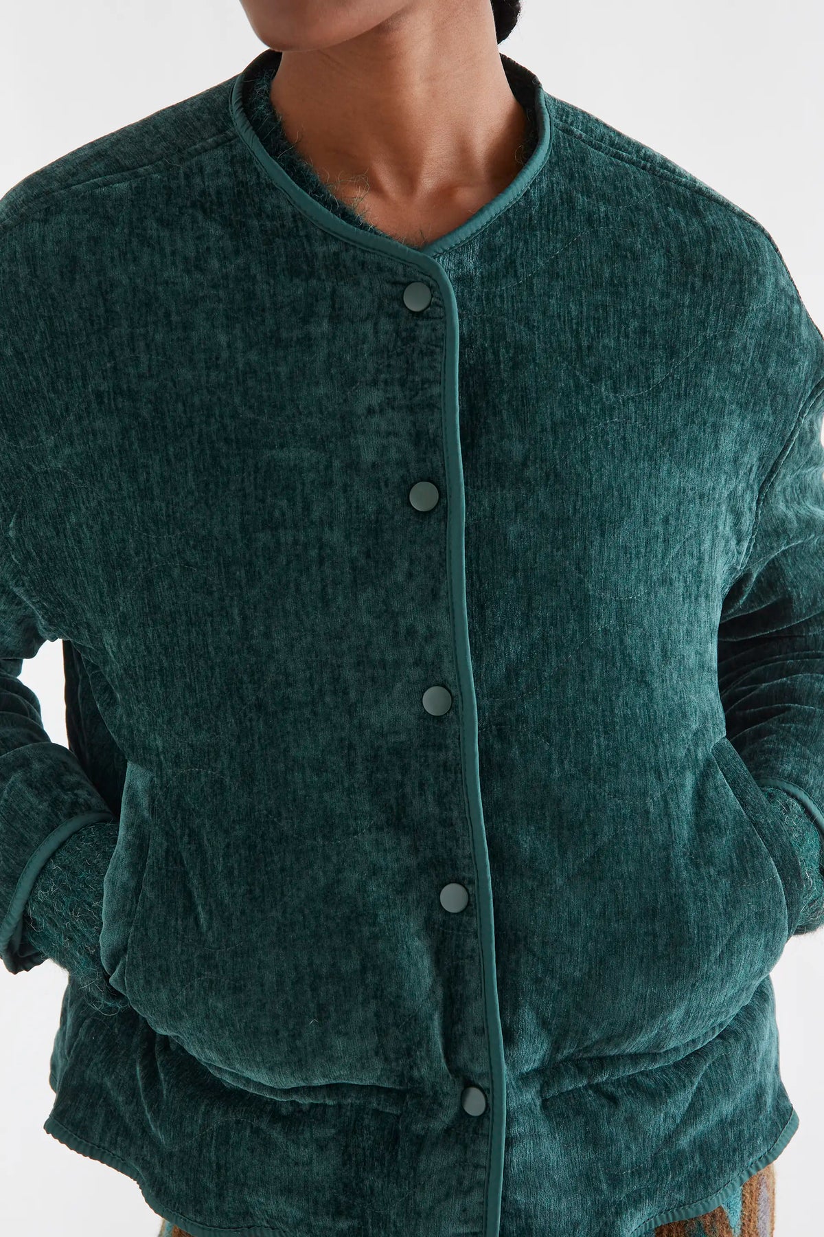 Chaqueta acolchada verde oscuro