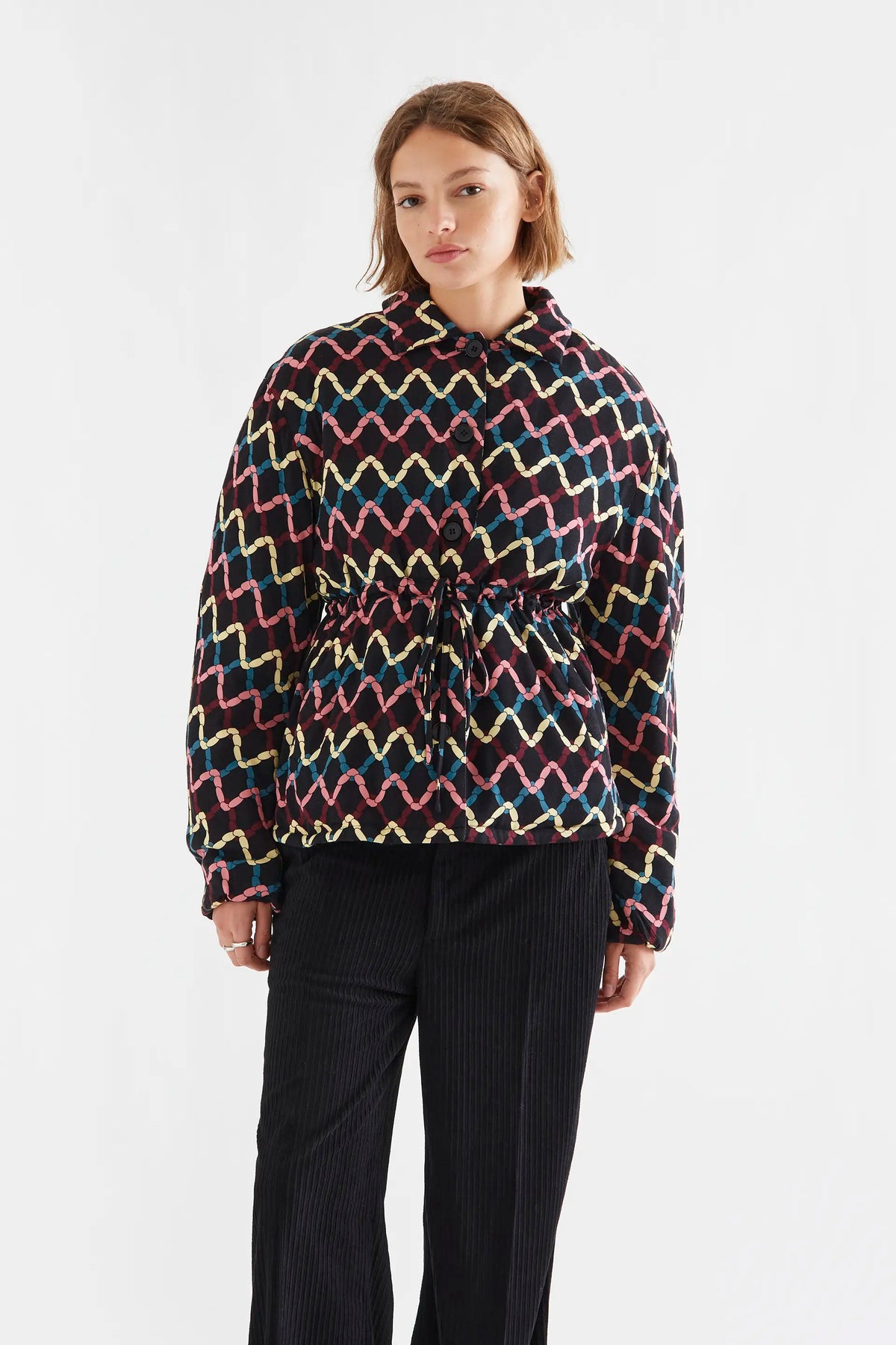 Abrigo acolchado con estampado Skein