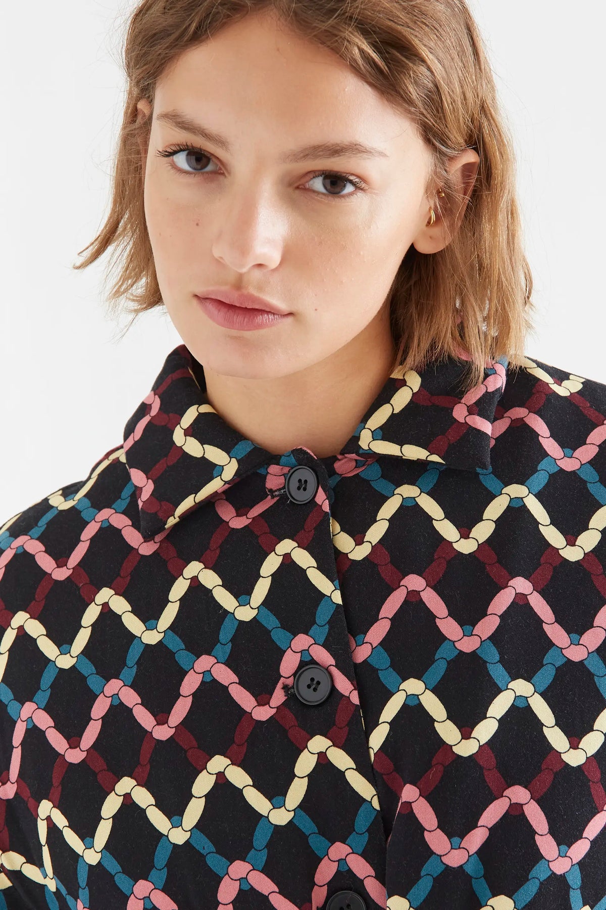 Abrigo acolchado con estampado Skein