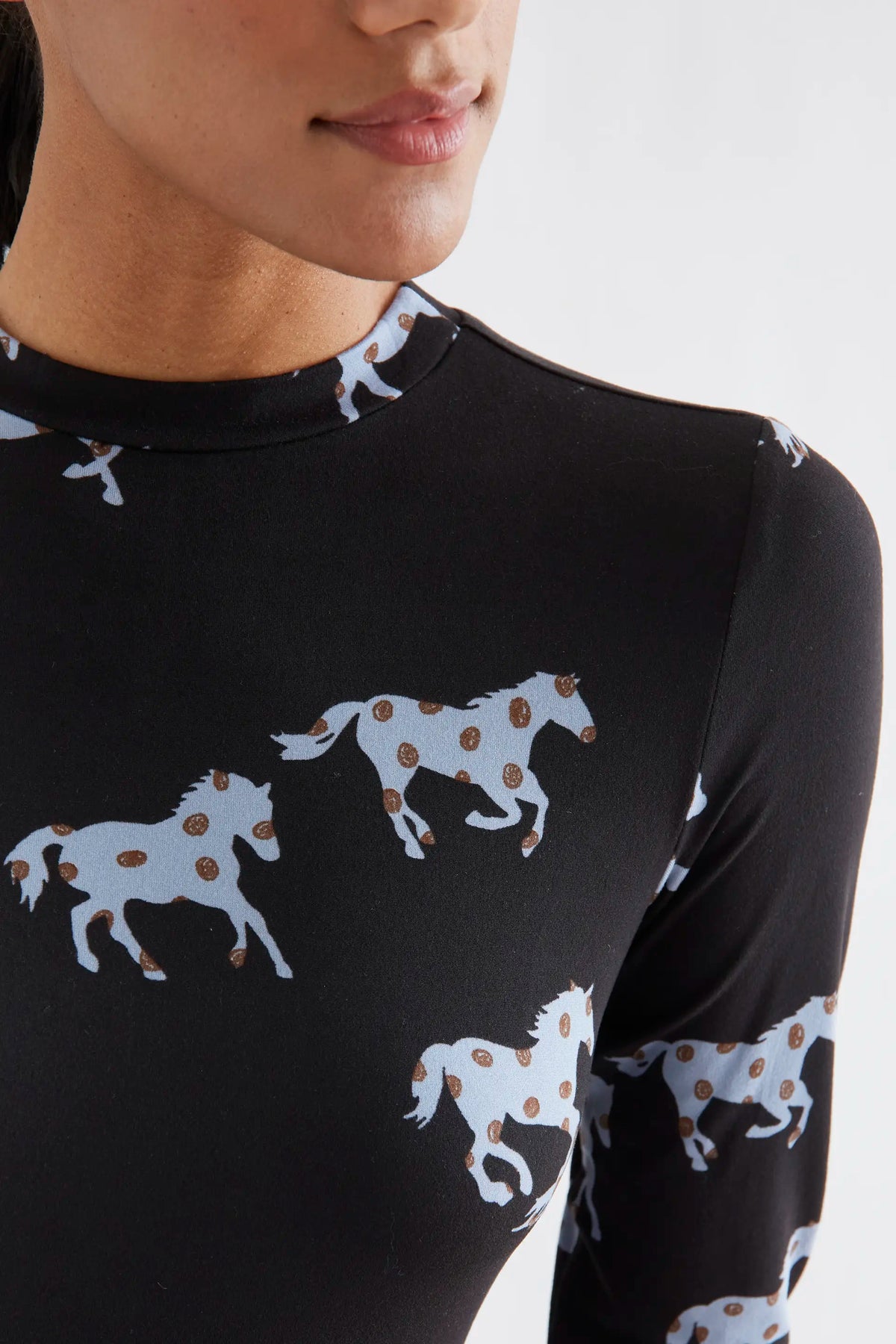 Vestido midi con estampado Horse
