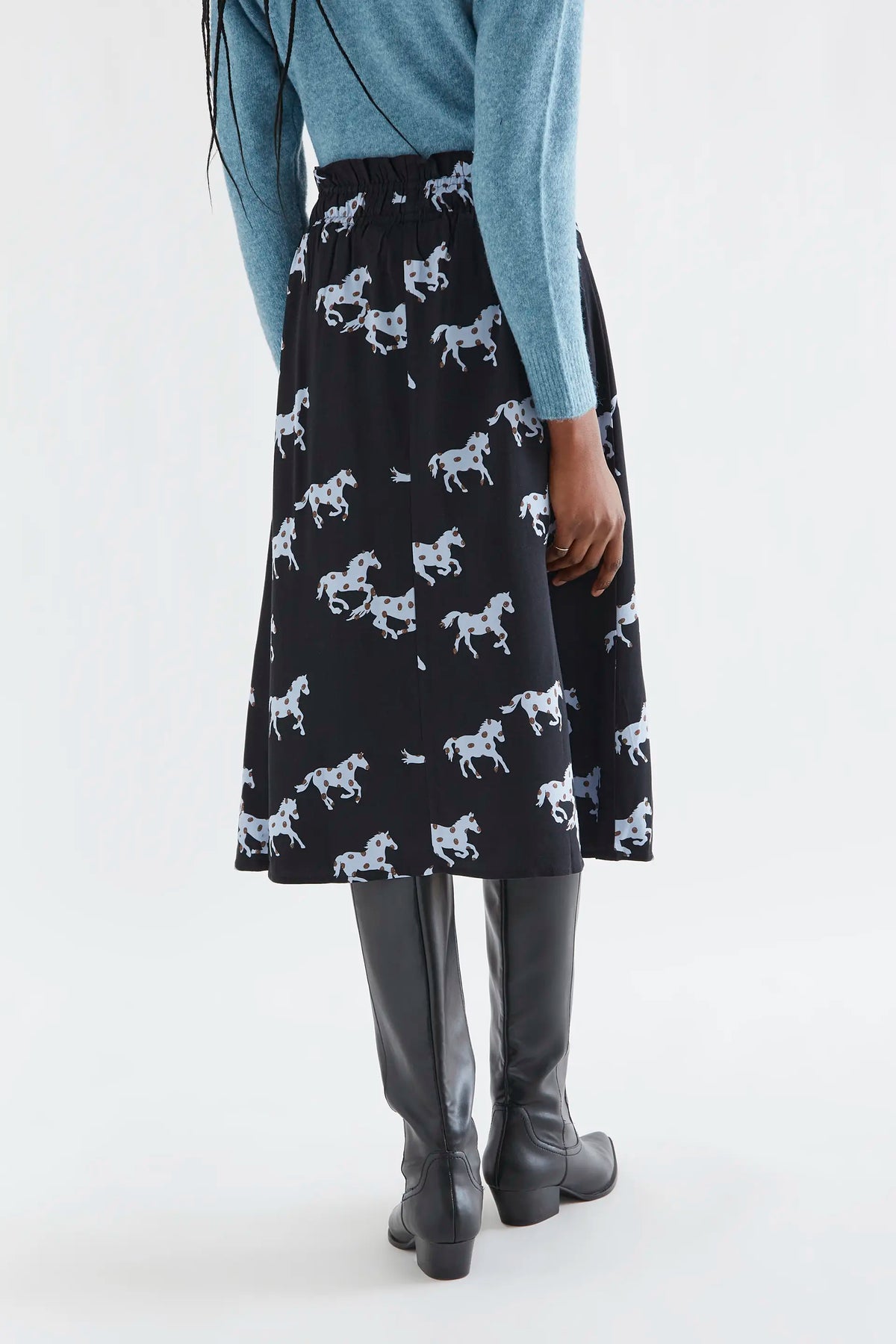 Falda midi con estampado Horse
