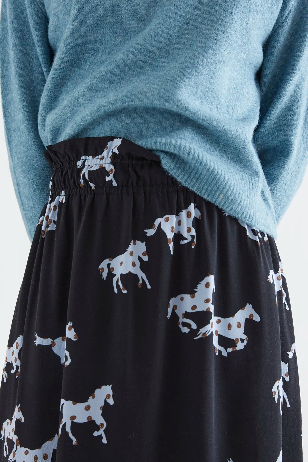 Falda midi con estampado Horse