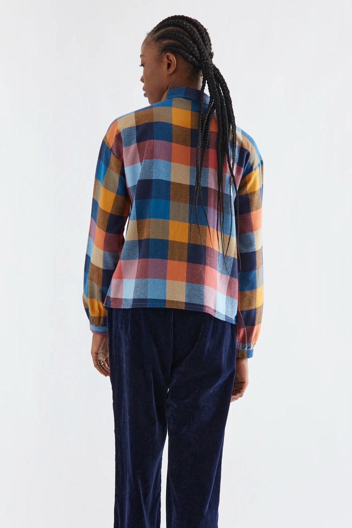 Camisa 100% algodón de cuadros multicolores