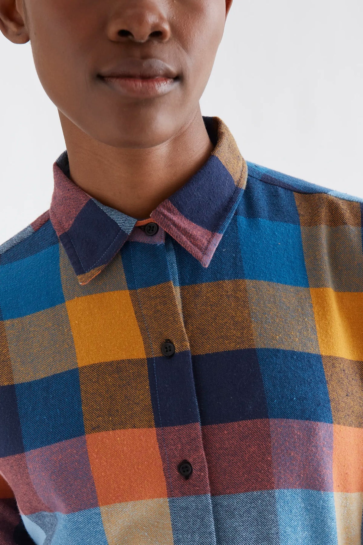 Camisa 100% algodón de cuadros multicolores