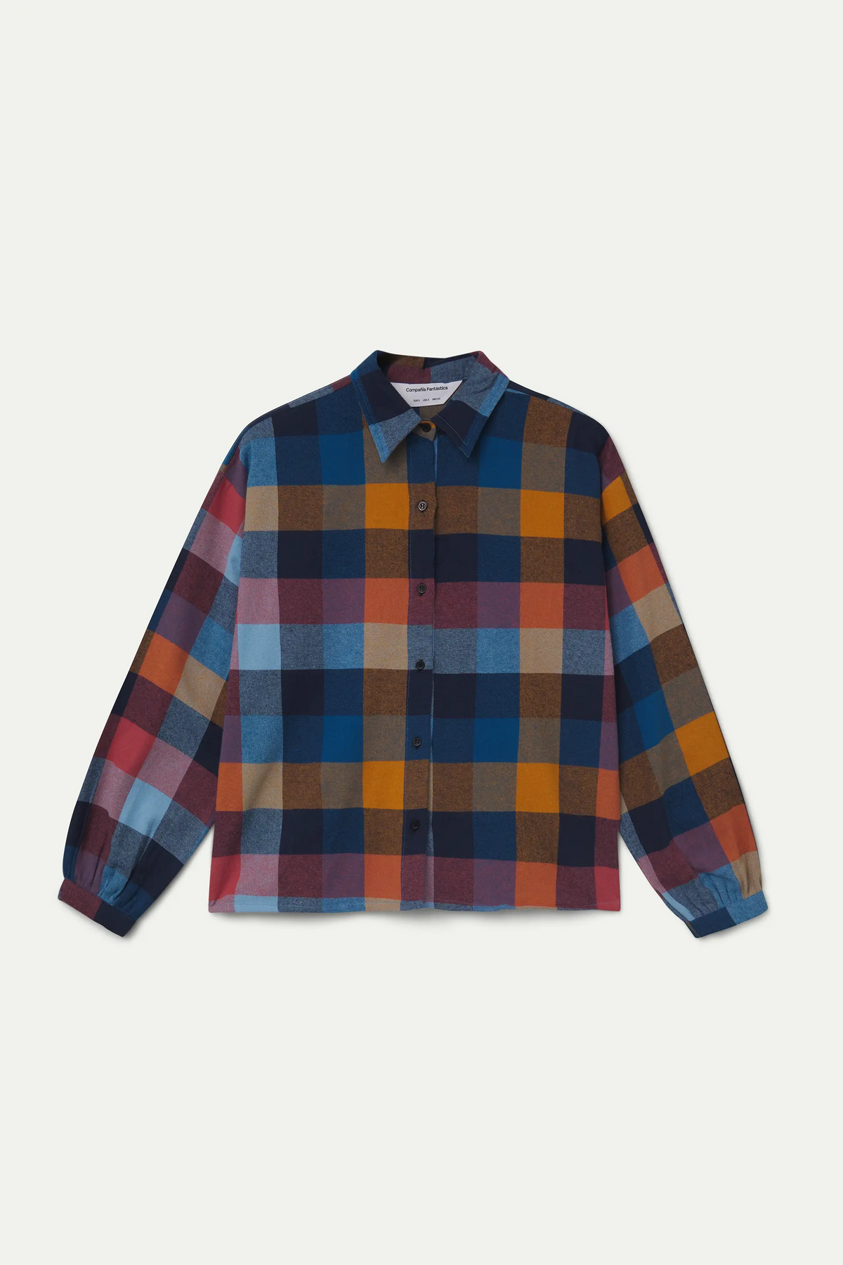 Camisa 100% algodón de cuadros multicolores