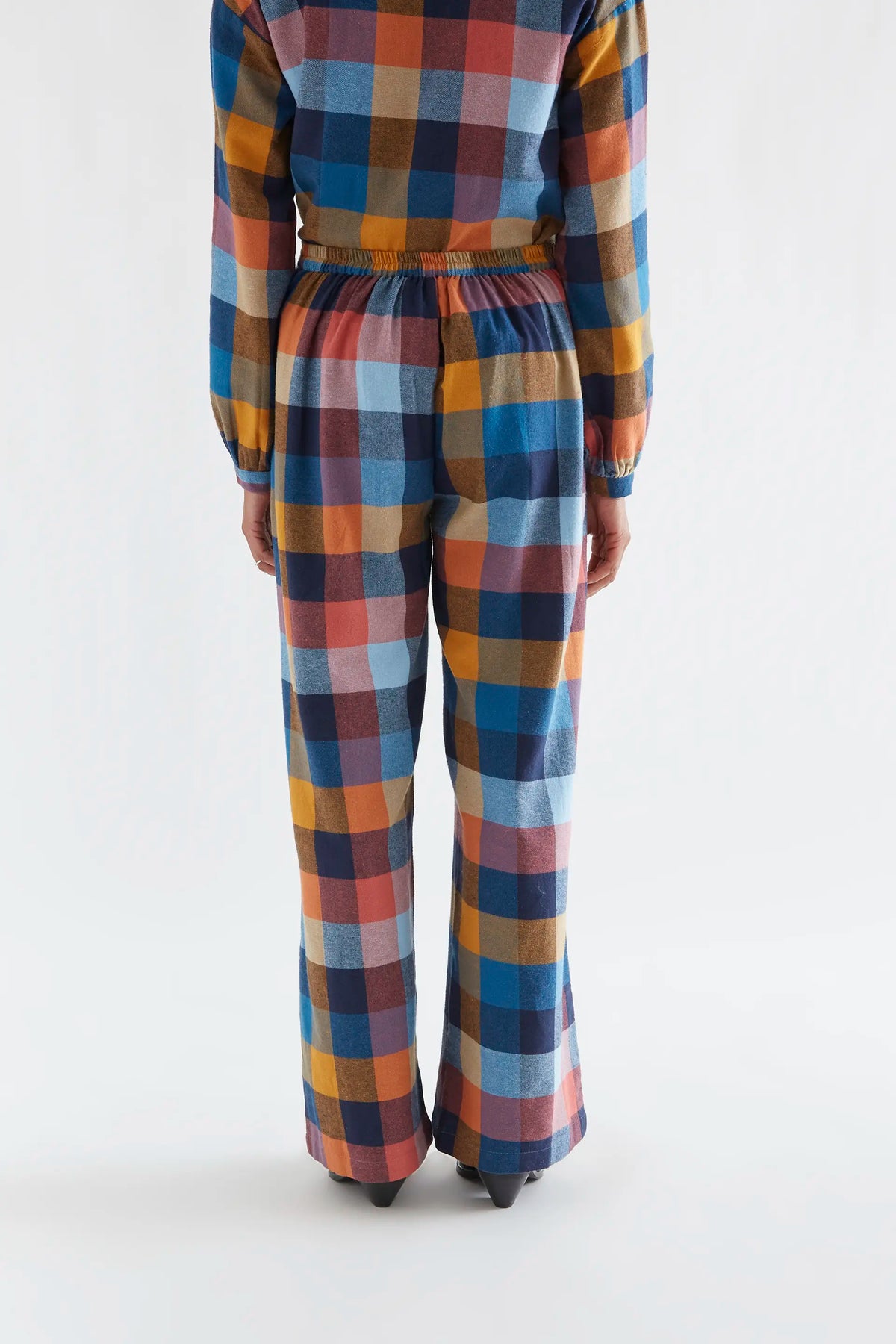 Pantalón 100% algodón de cuadros multicolores