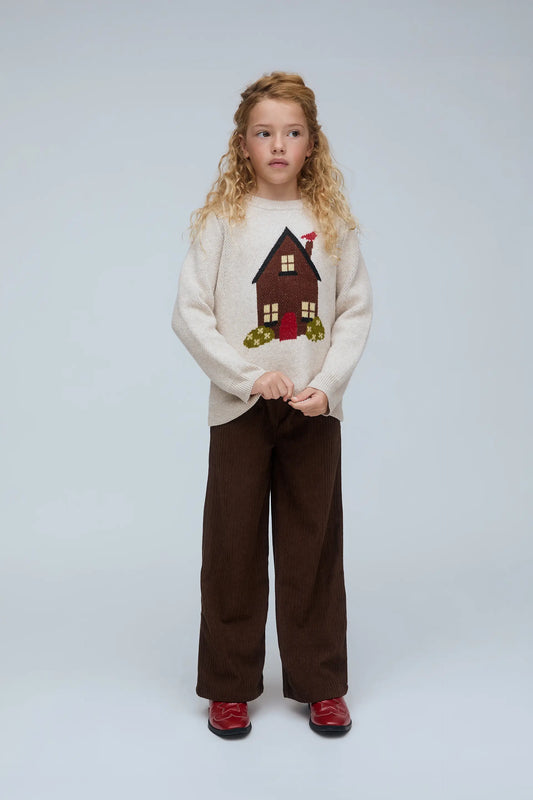 Jersey de niña con estampado Casa