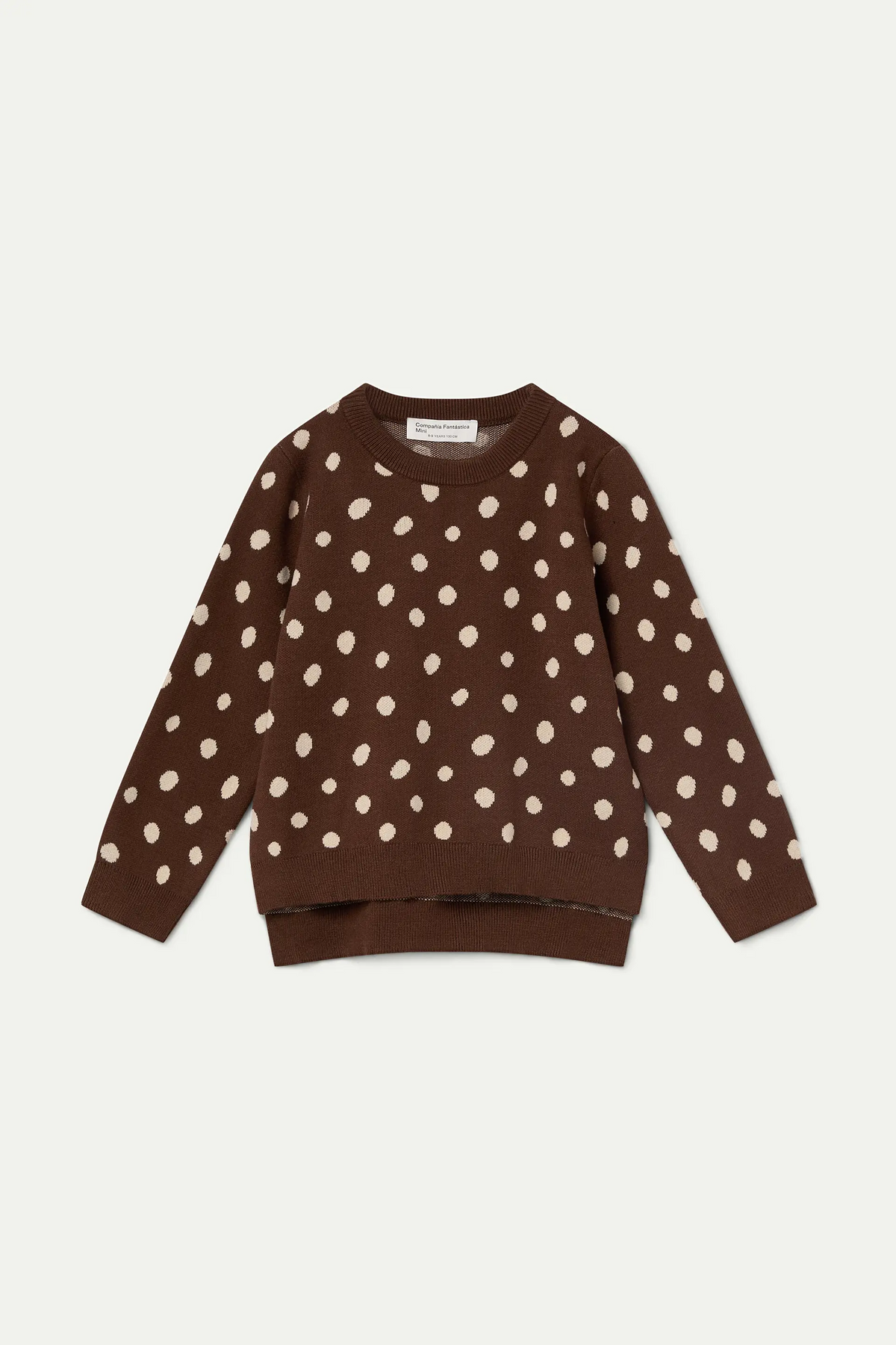 Jersey de niña con estampado de puntos Catahoula marrón