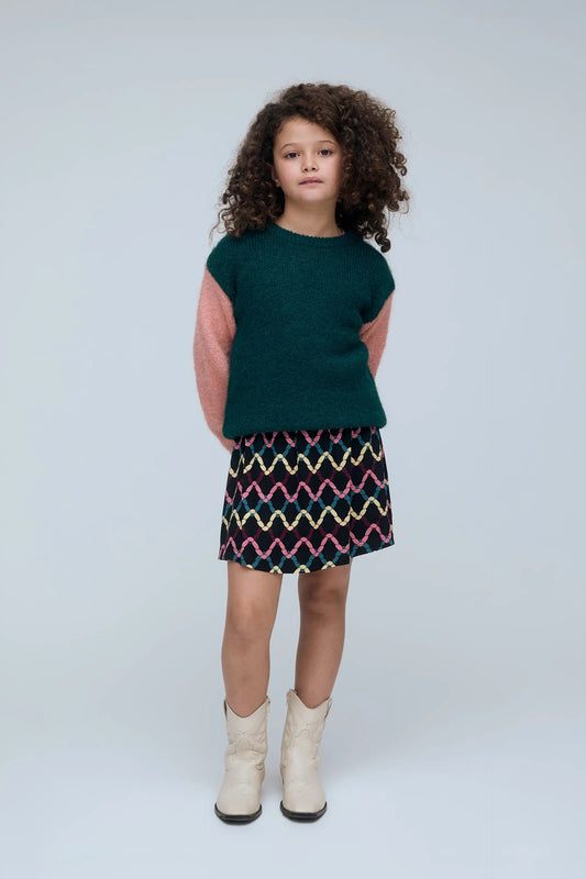 Jersey unisex bicolor verde oscuro y rosa