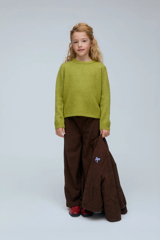 Jersey básico verde de niña