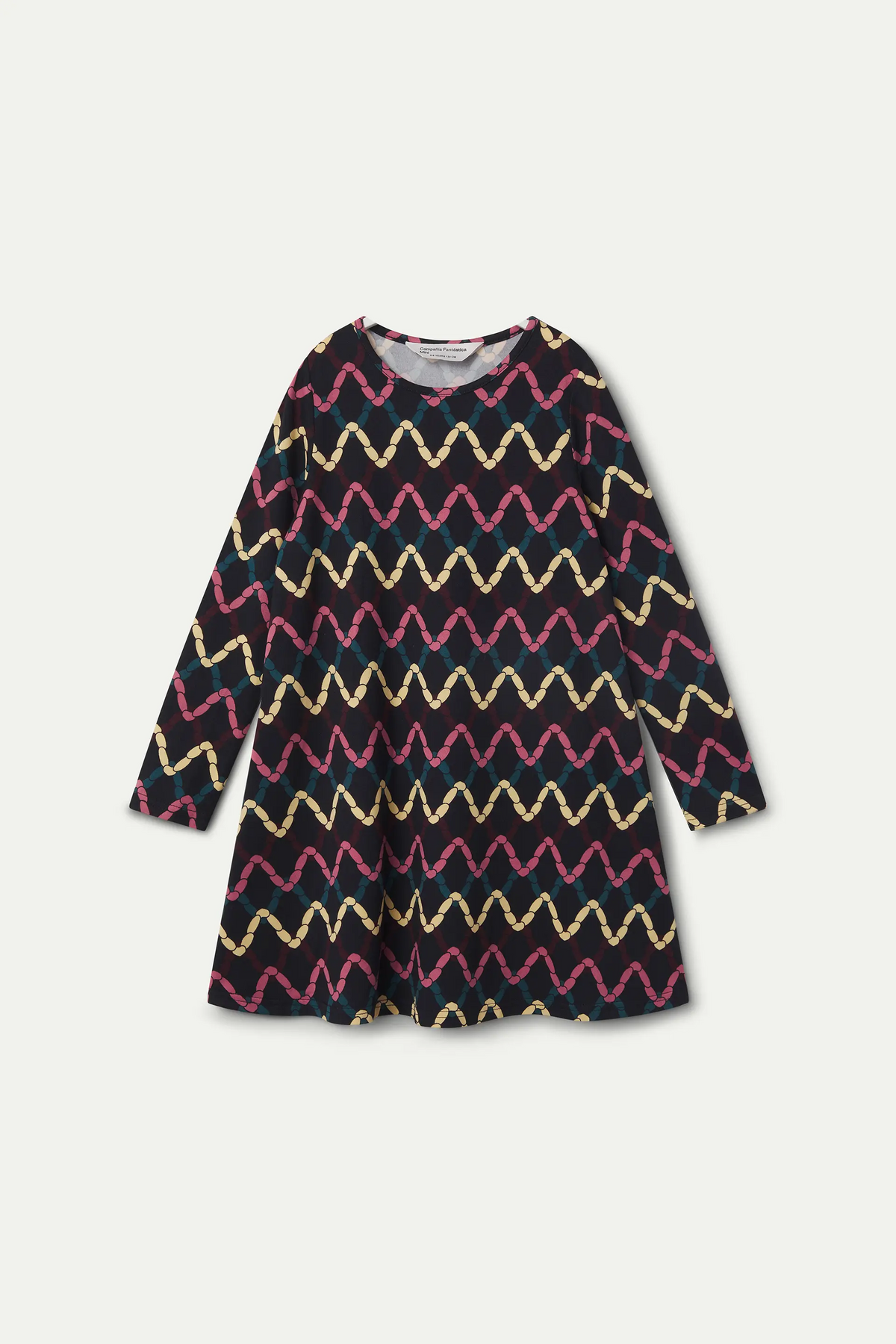 Vestido corto de niña con estampado Skein