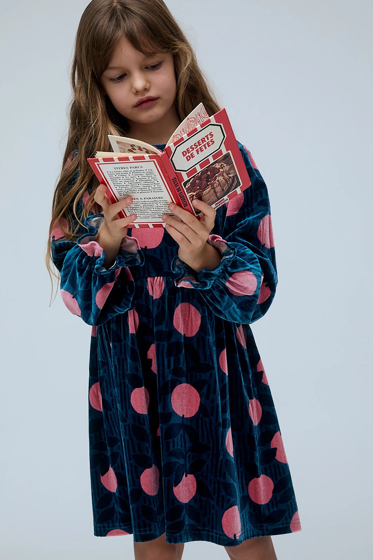 Vestido corto de niña con estampado Lychee