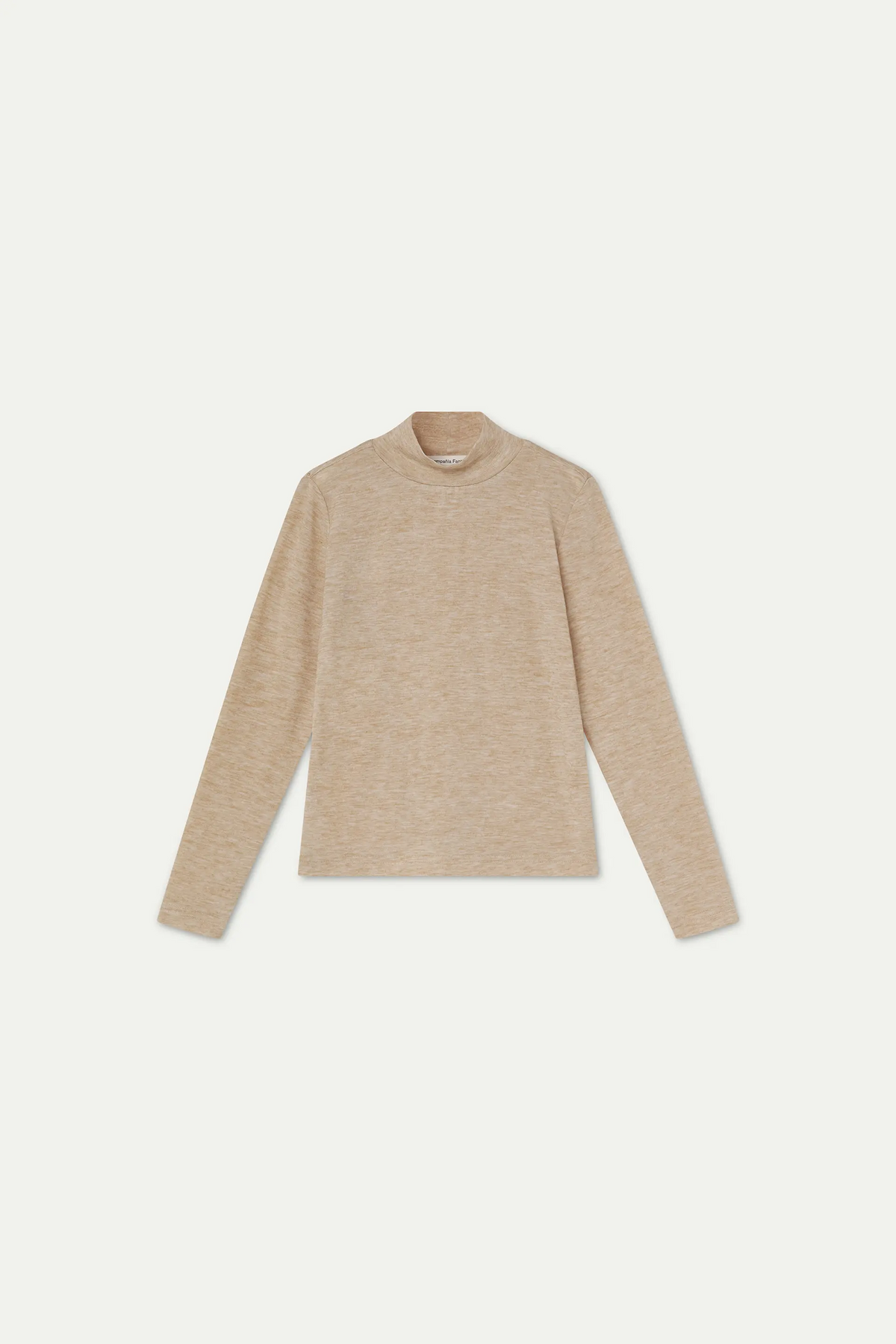 Camiseta cuello alto  beige de niña