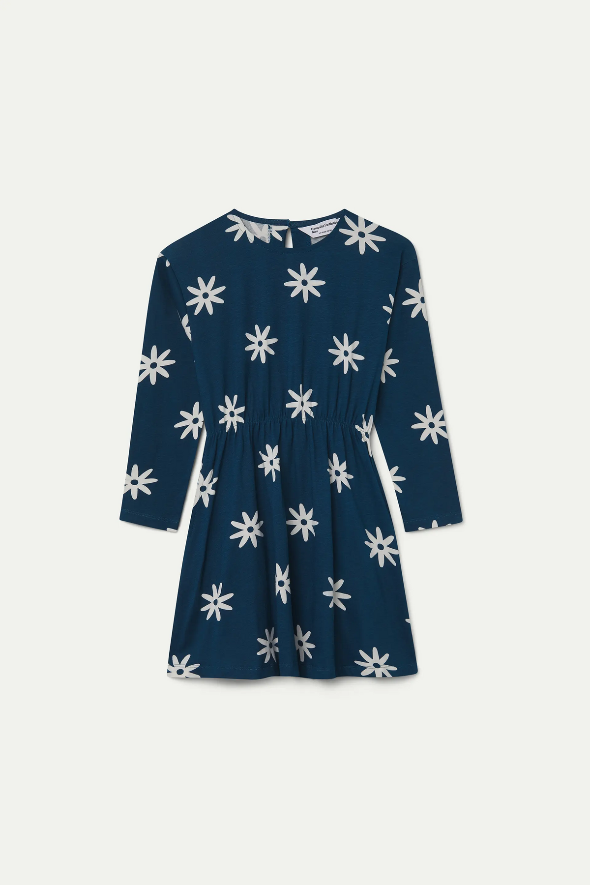Vestido corto 100% algodón de niña con estampado Carthamus